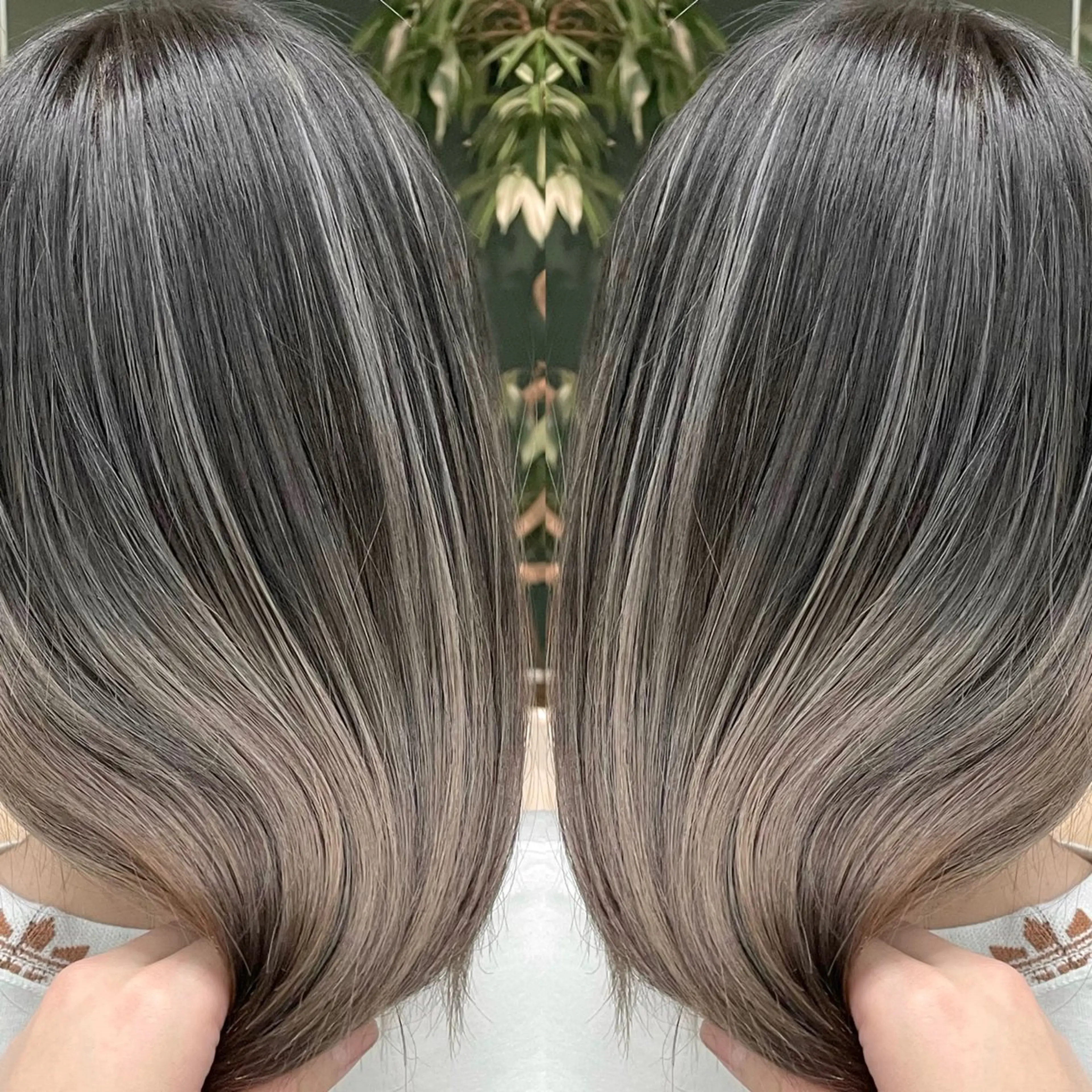 セミロング カラー バレイヤージュ ブリーチ ケアブリーチ 外国人風カラー レイヤーカット BEAUTRIUM  青山店所属・ひなた あゆみのヘアスタイル