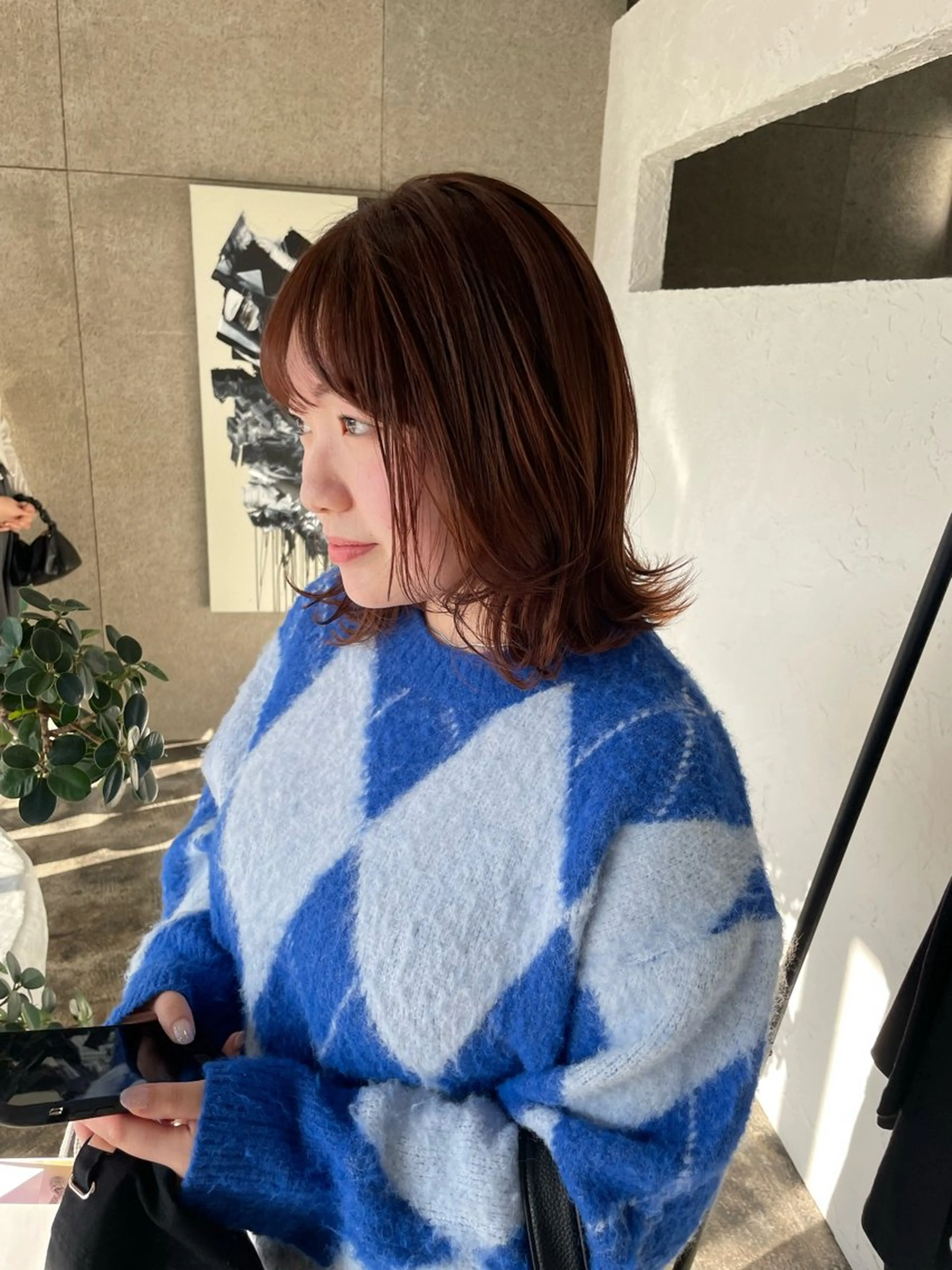 ミディアム カラー 黒髪 ブラウンカラー 透明感カラー shiba tomomiのヘアスタイル