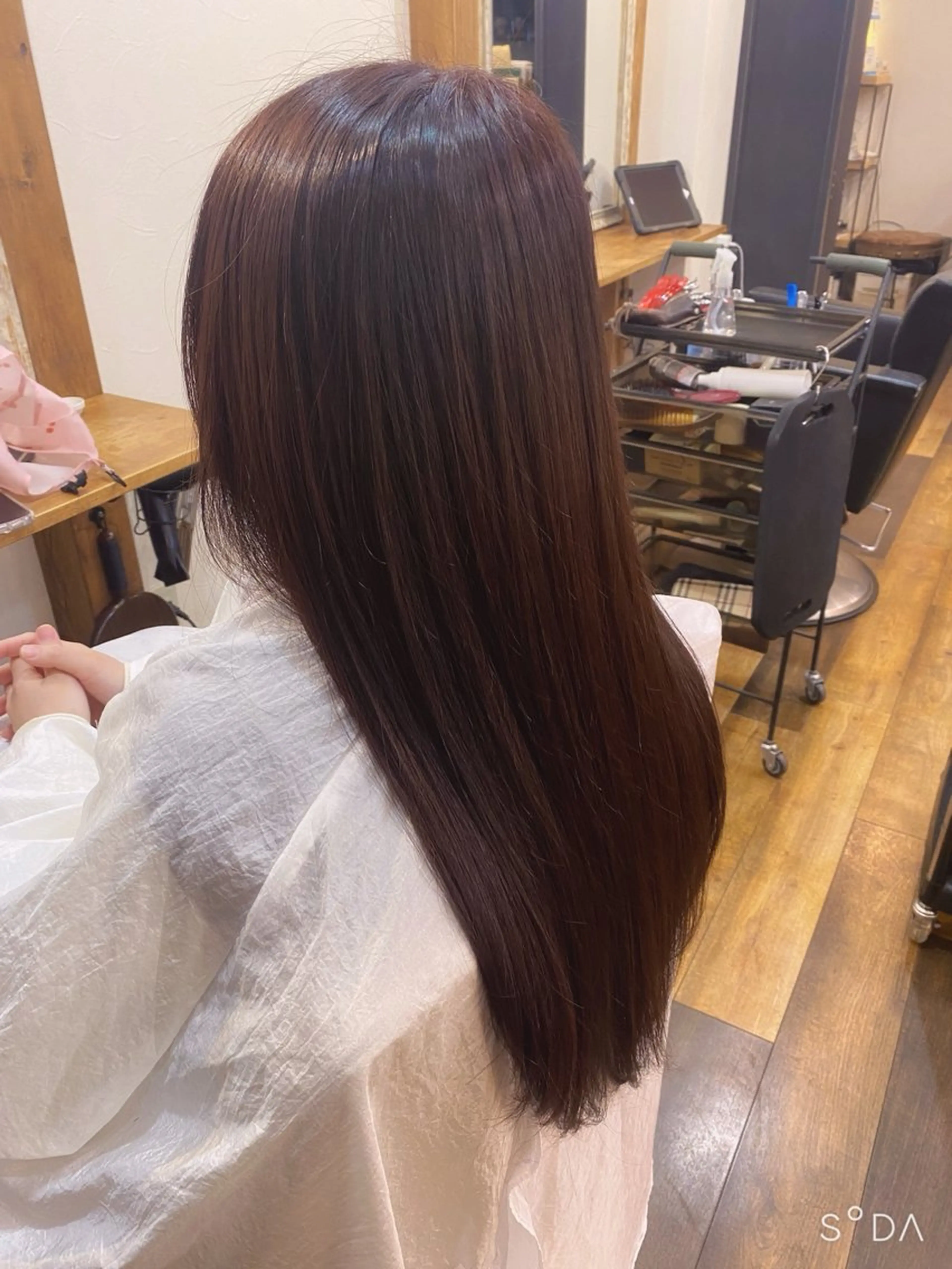 ロング カラー ピンクカラー トリートメント 縮毛矯正 トリートメント ひばりカット🌈石井 里佳のヘアスタイル