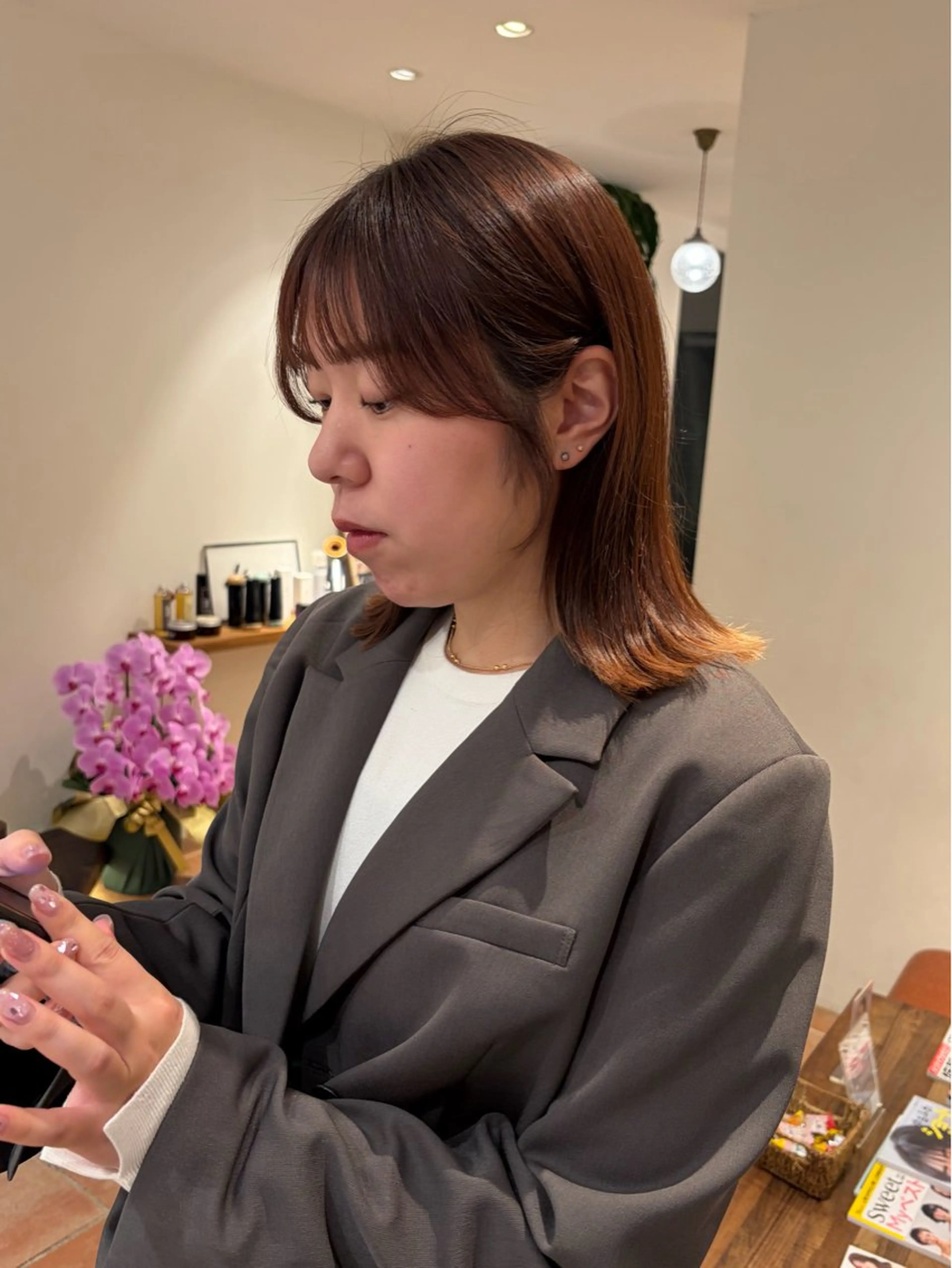 ミディアム るな/暖色、 ベージュカラー🎀のヘアスタイル