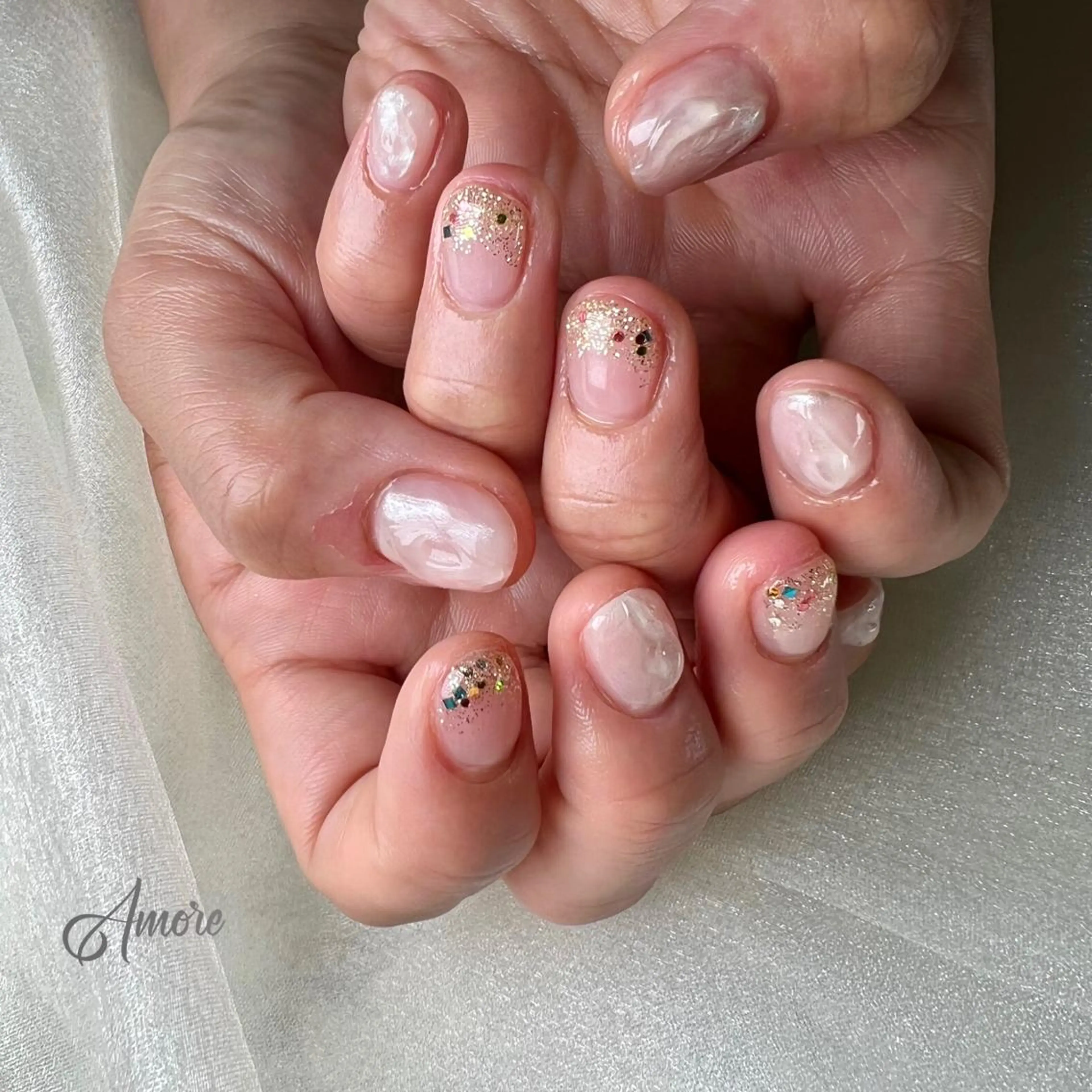 ネイル ジェルネイル 氷ネイル・うるうるネイル マグネットネイル ミラーネイル ニュアンスネイル You kyehwaのネイルデザイン