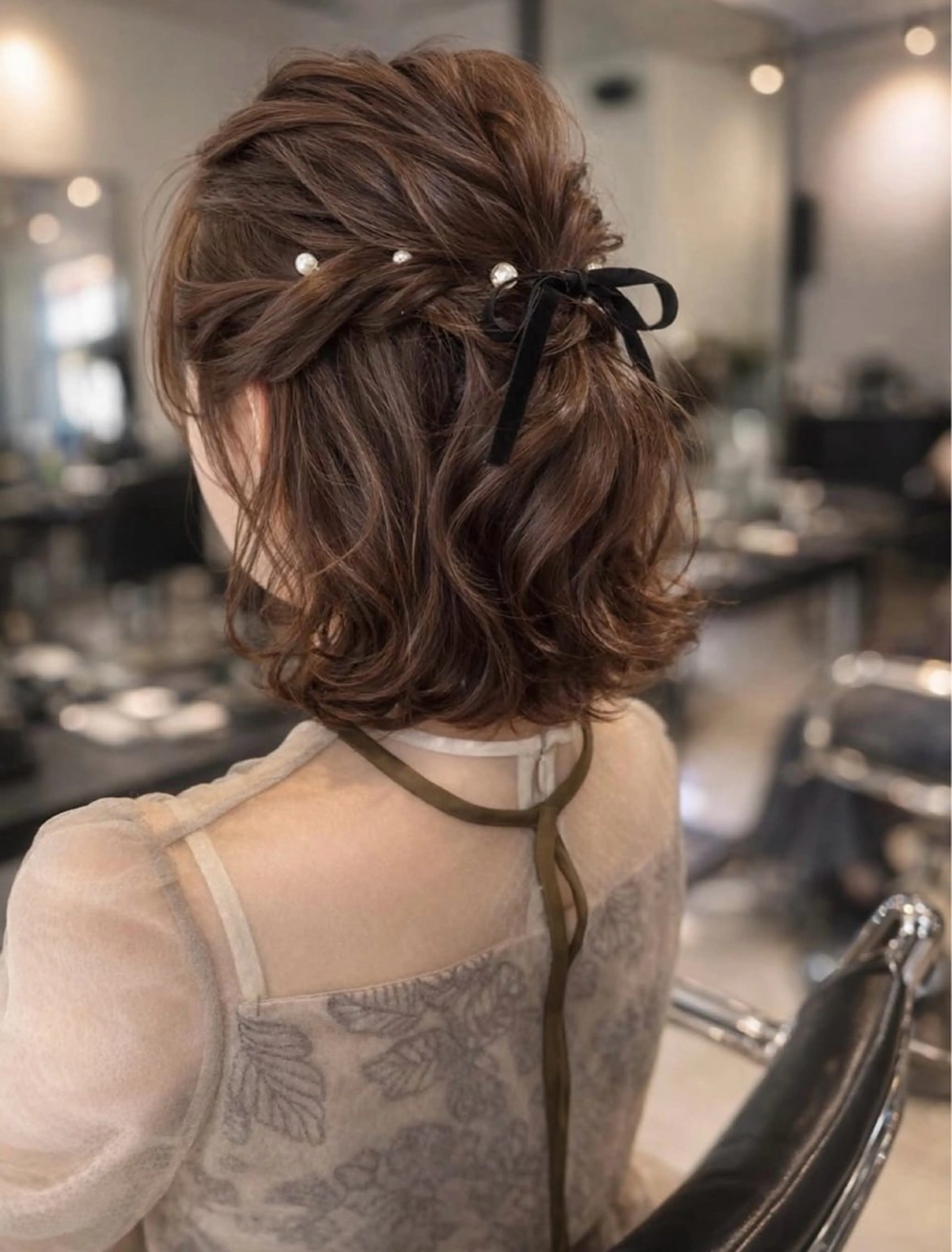 ショート カラー パーマ ヘアセット 透明感/オリーブ/ グレージュ/YUKAのヘアスタイル