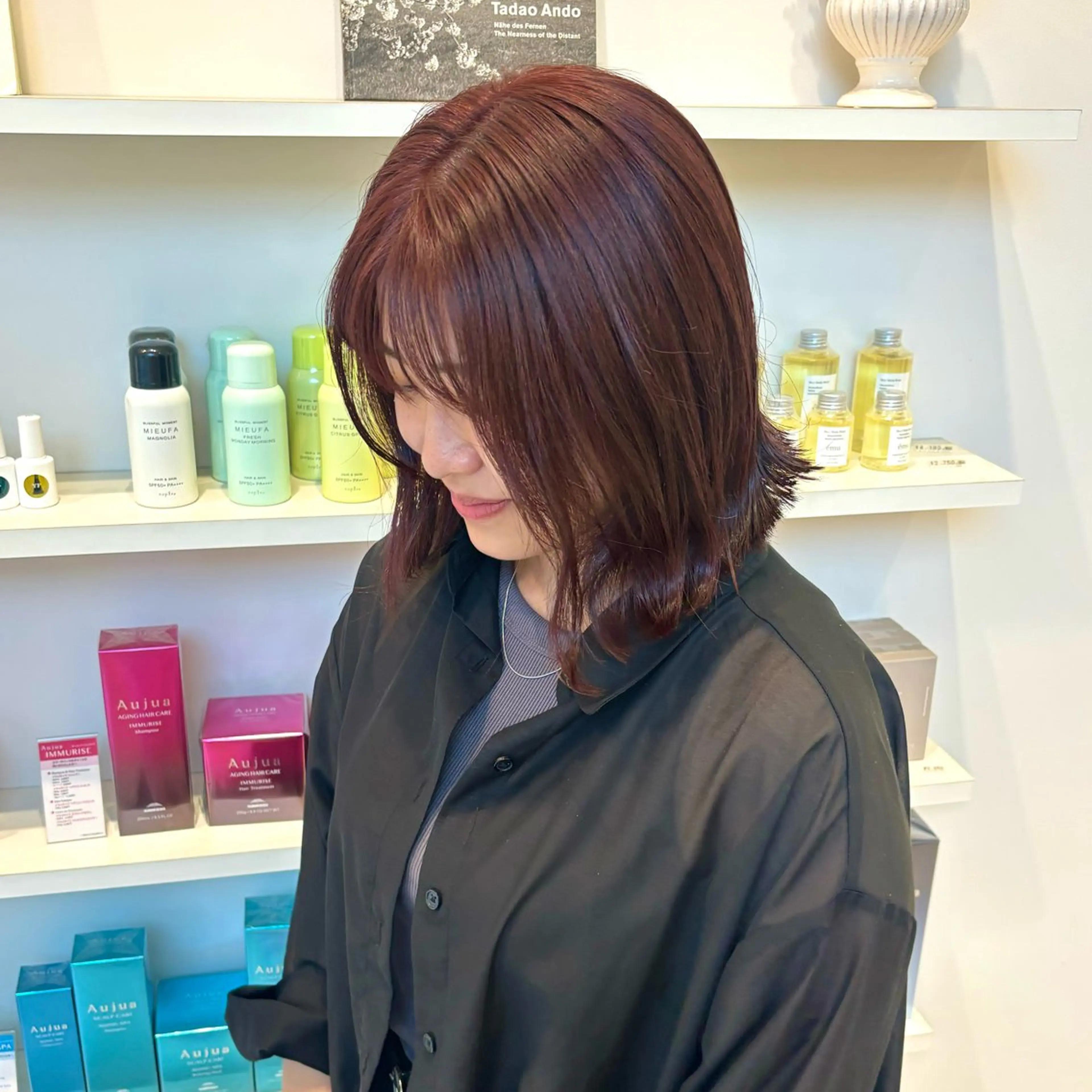 カラー ブリーチ ブラウンカラー ダブルカラー ブリーチなしカラー ピンクカラー Parve Mix / 根本 梨湖🫧のヘアスタイル