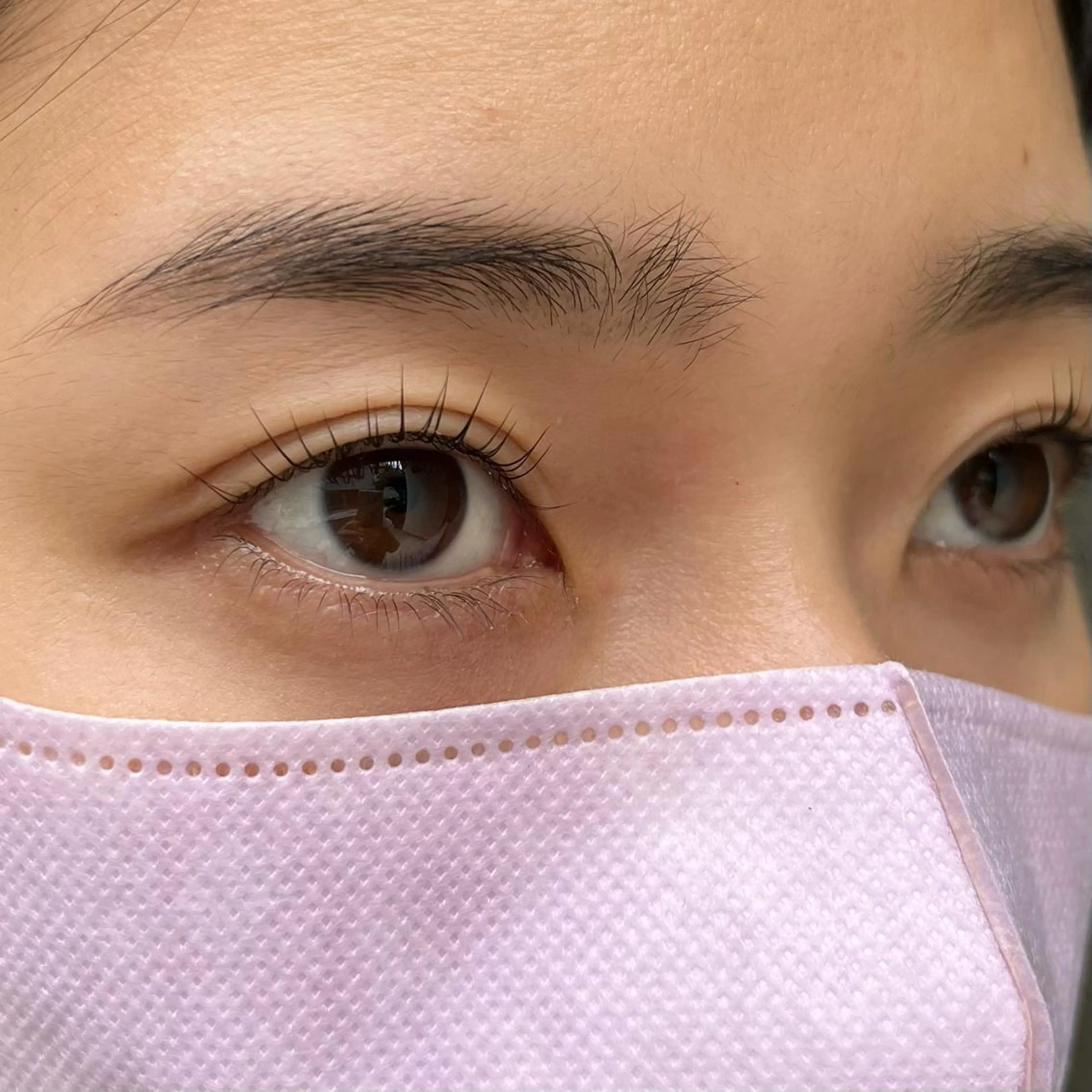 マツエク・マツパ パリジェンヌラッシュリフト マツパ ブリーチなしカラー ダブルカラーエクステのヘアスタイル