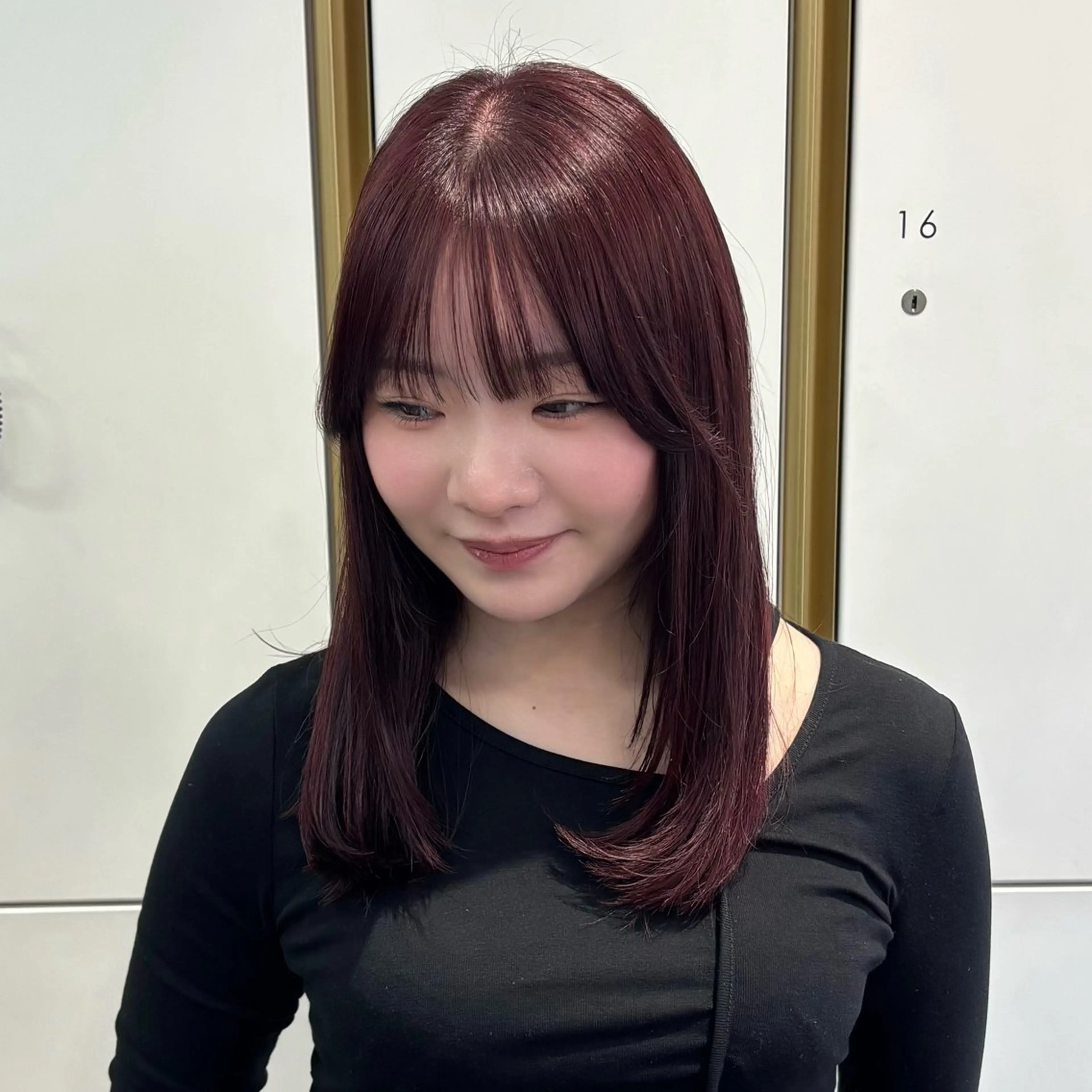 カラー レッドカラー ヘアカラー 垢抜けヘア/ レイヤー/暖色/麻咲のヘアスタイル