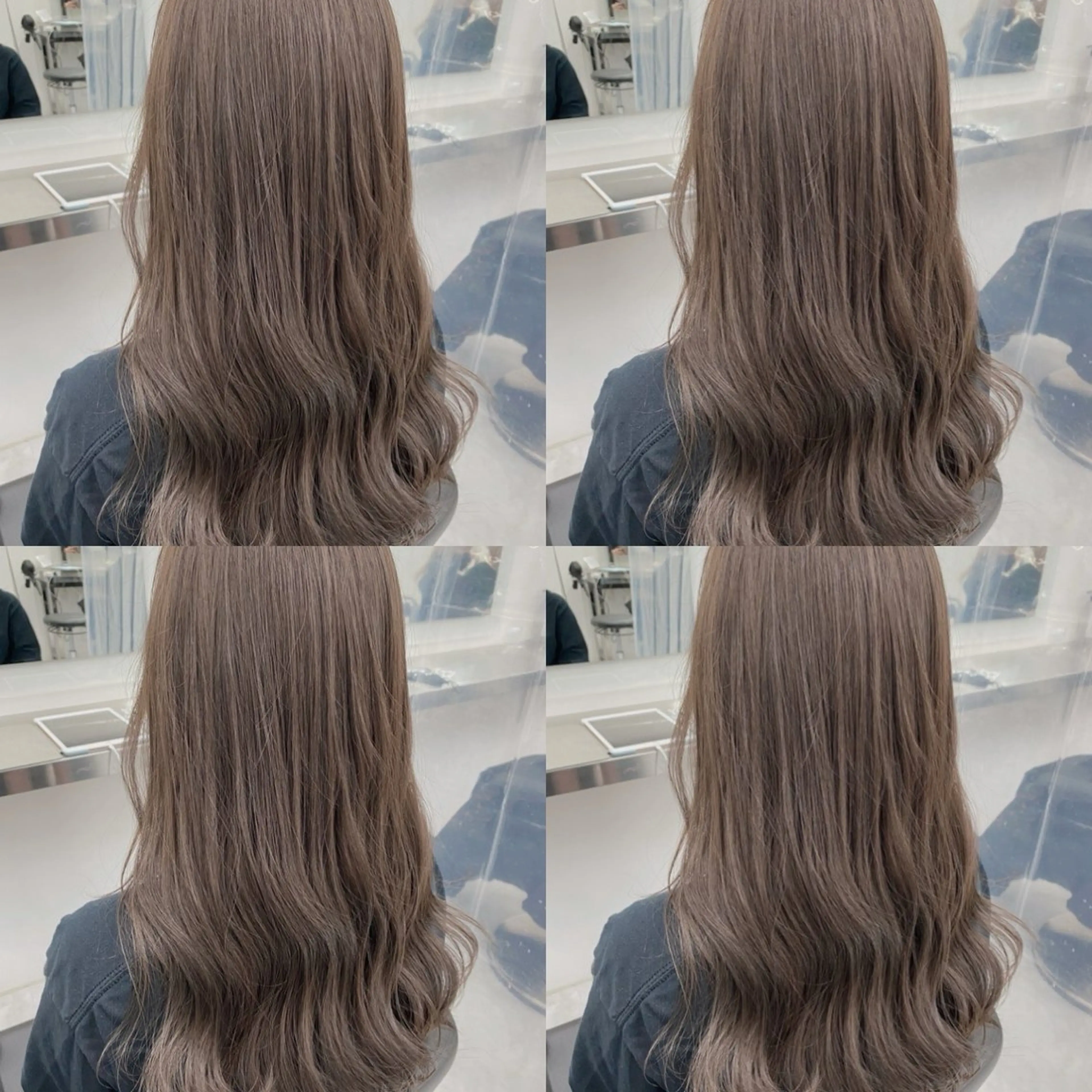 セミロング カット ヘアカラー トリートメント 透明感♡グレージュ ♡ミルクティー♡のヘアスタイル