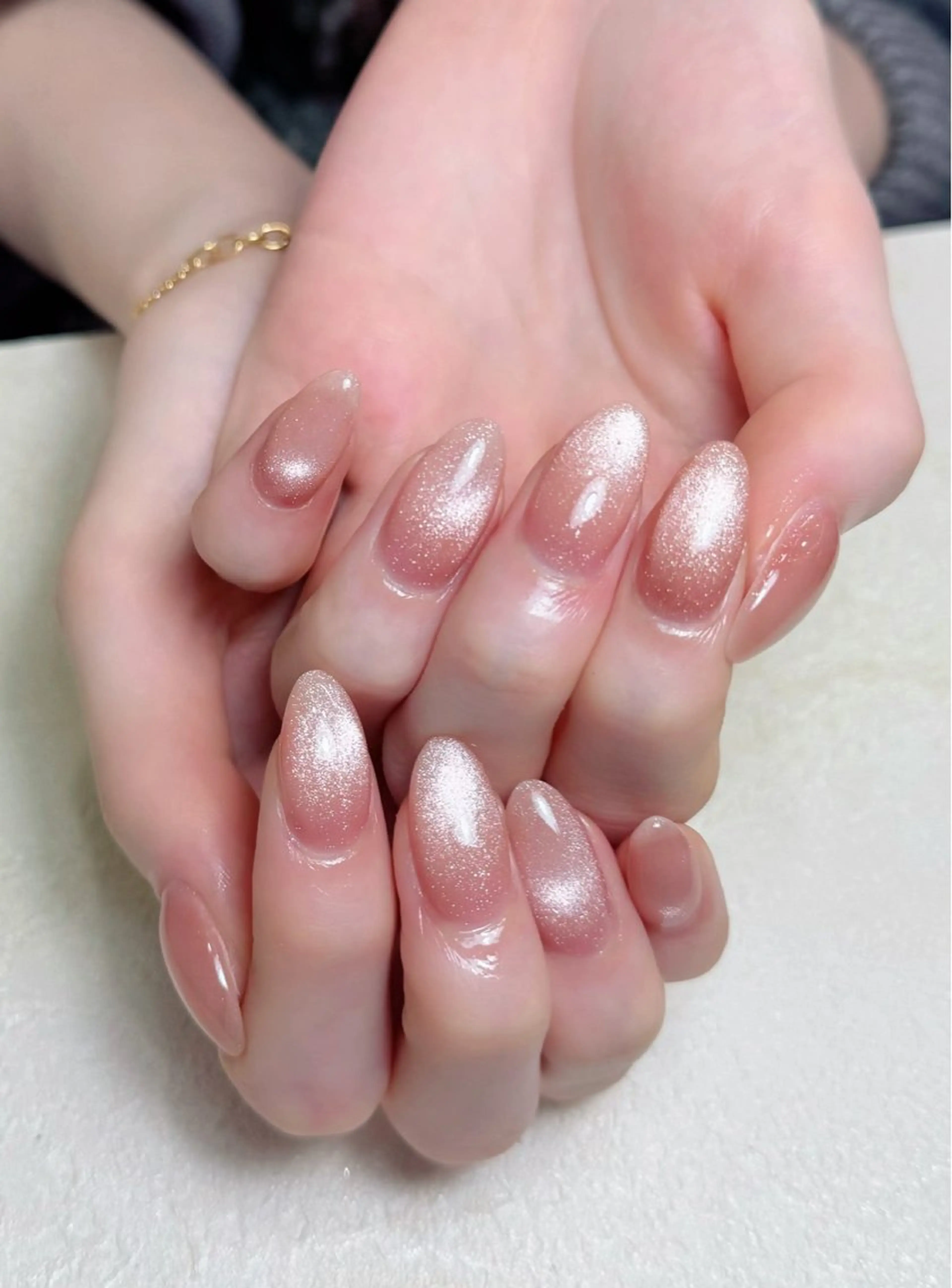 ネイル チークネイル 長さ出し フレンチネイル グラデーション キラキラネイル 中野駅から2分 MEO NAILのネイルデザイン