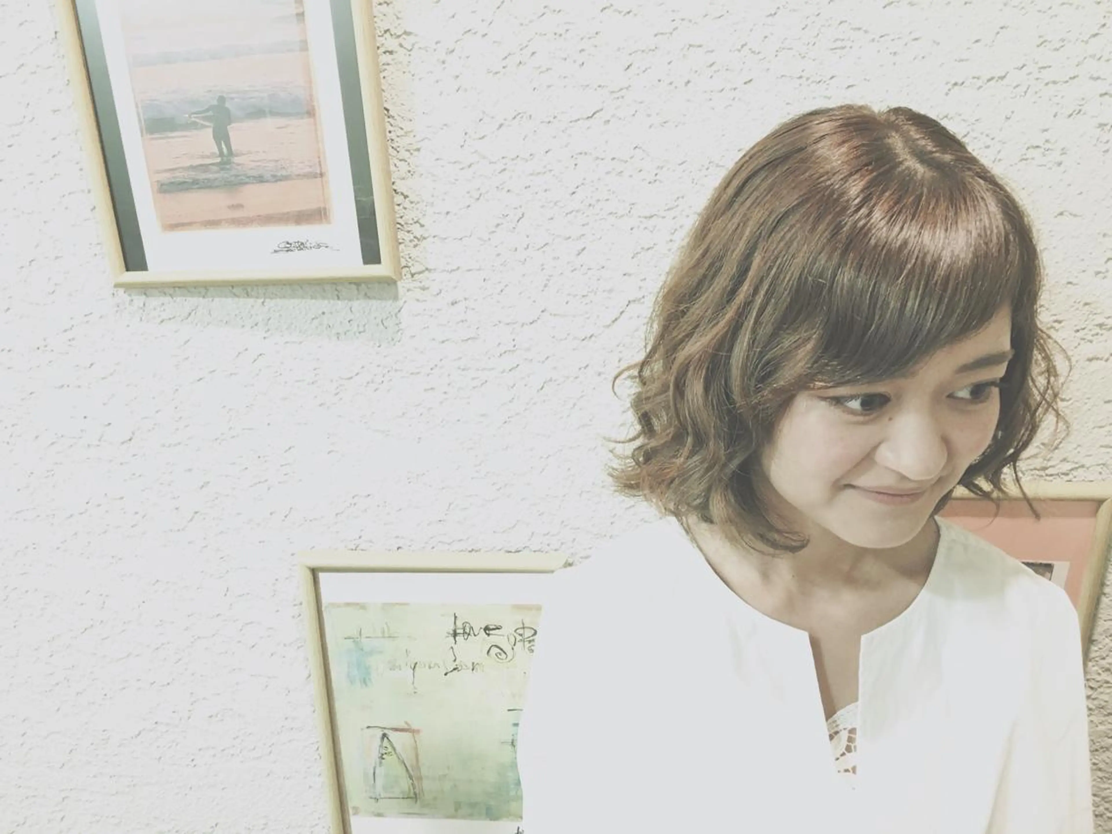 セミロング カラー ベージュカラー ブリーチ てんま さやかのヘアスタイル