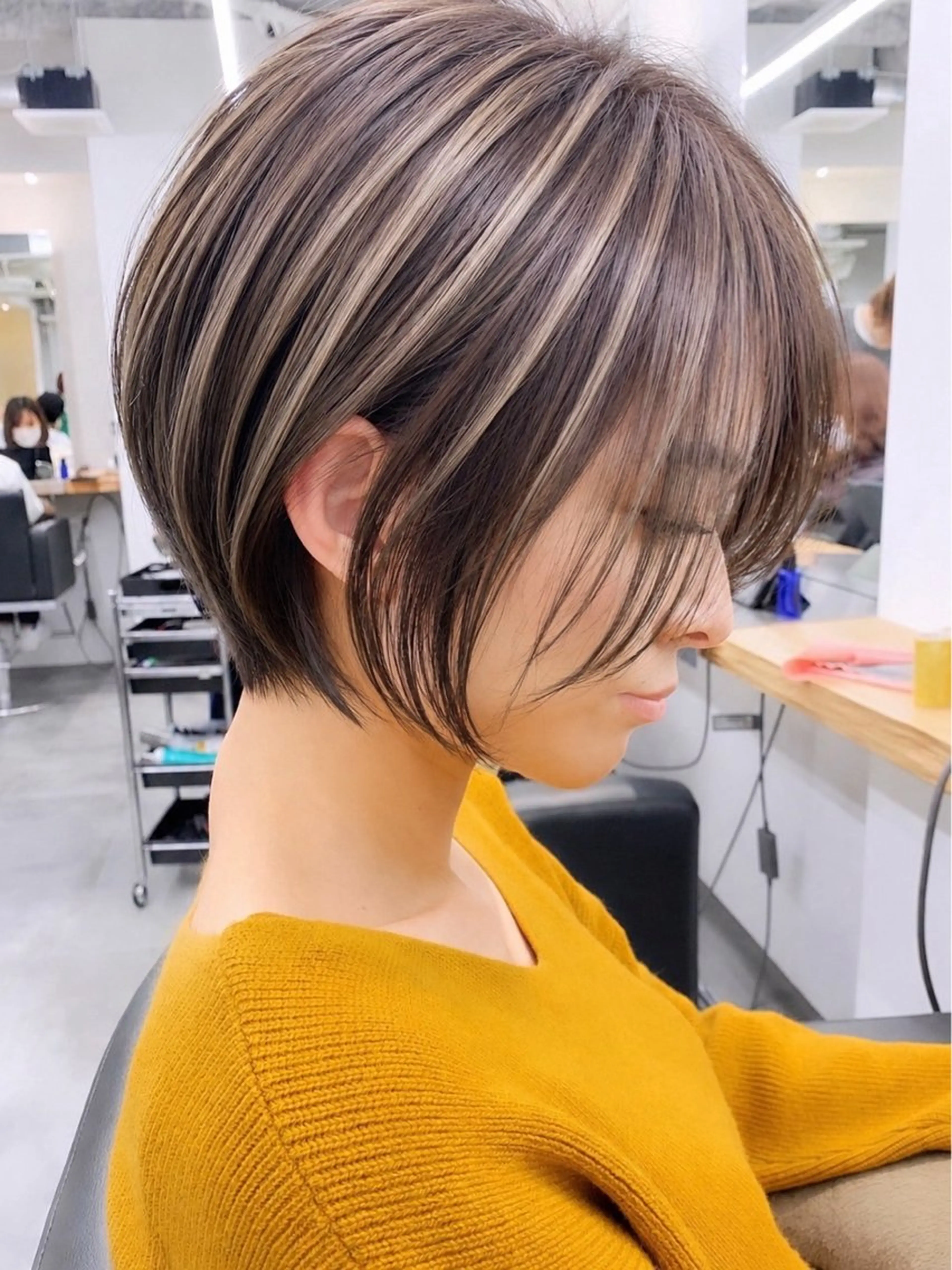 カット＋白髪ぼかしカラー(ハイライト)の写真