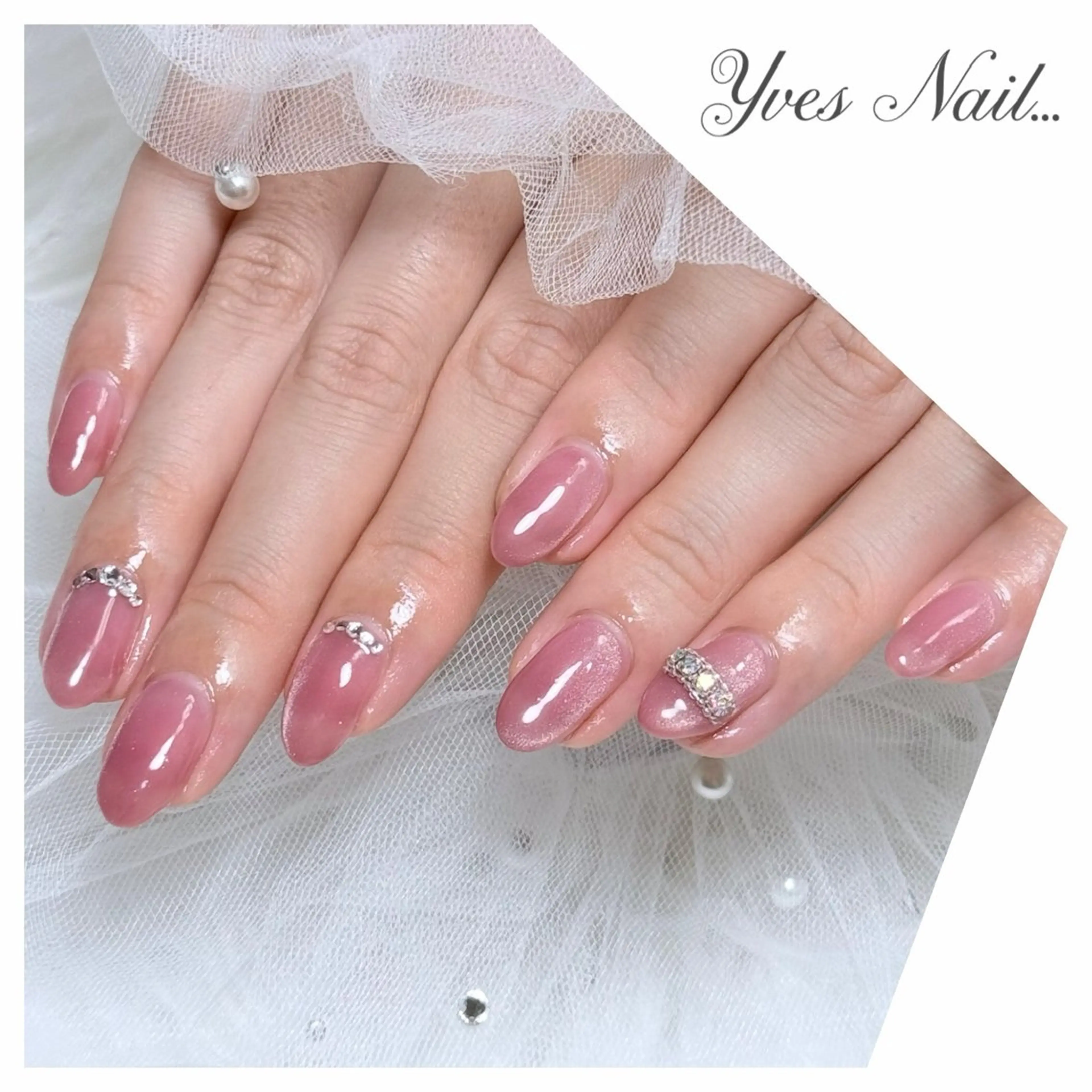 ネイル キラキラネイル オフィスネイル ピンク ハンドネイル kanno yのネイルデザイン