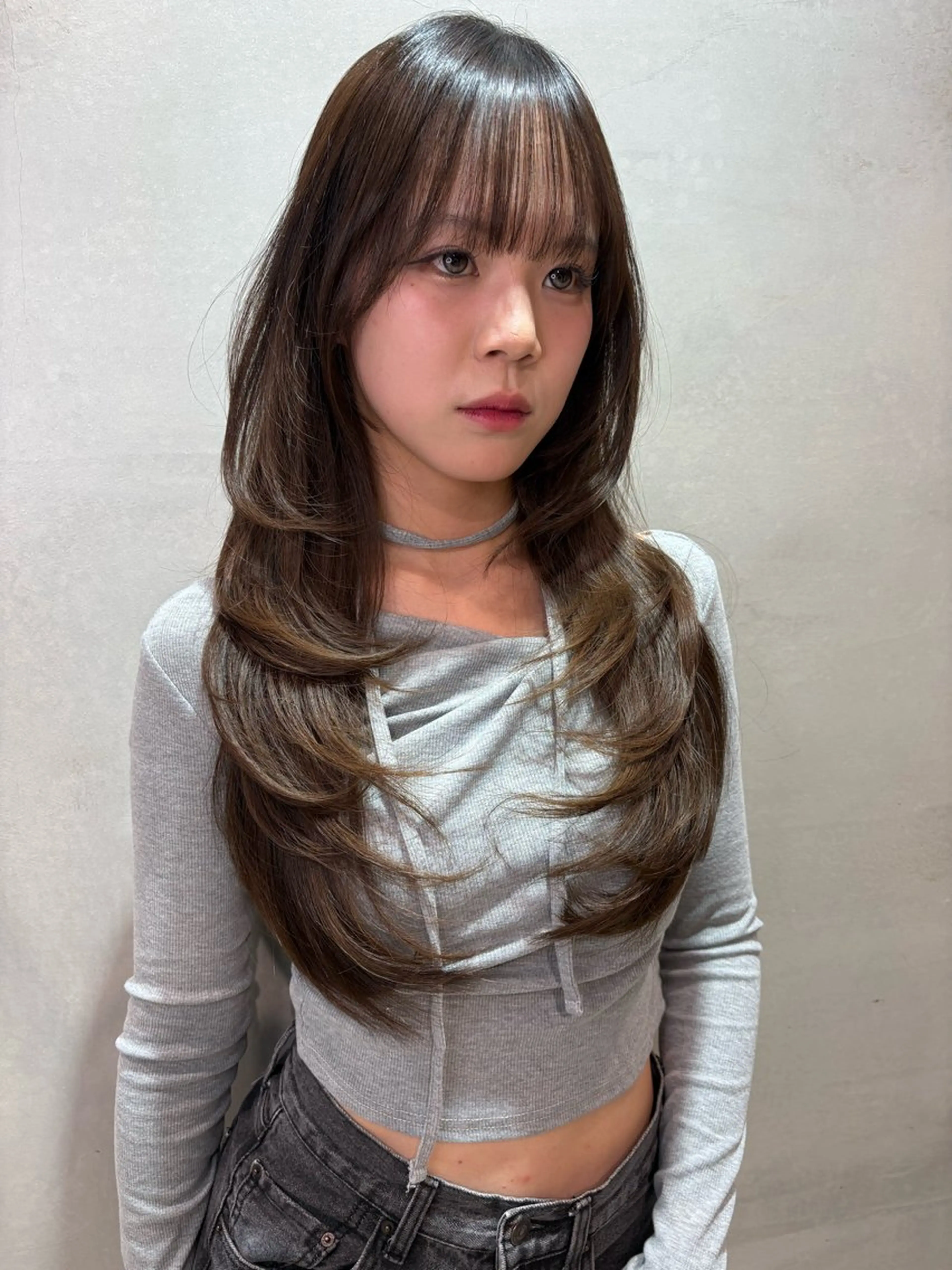 ロング カラー カット ヘアカラー トリートメント 仙台Ｉ韓国レイヤー Ｉ髪質改善Ｉ伊藤拓海のヘアスタイル