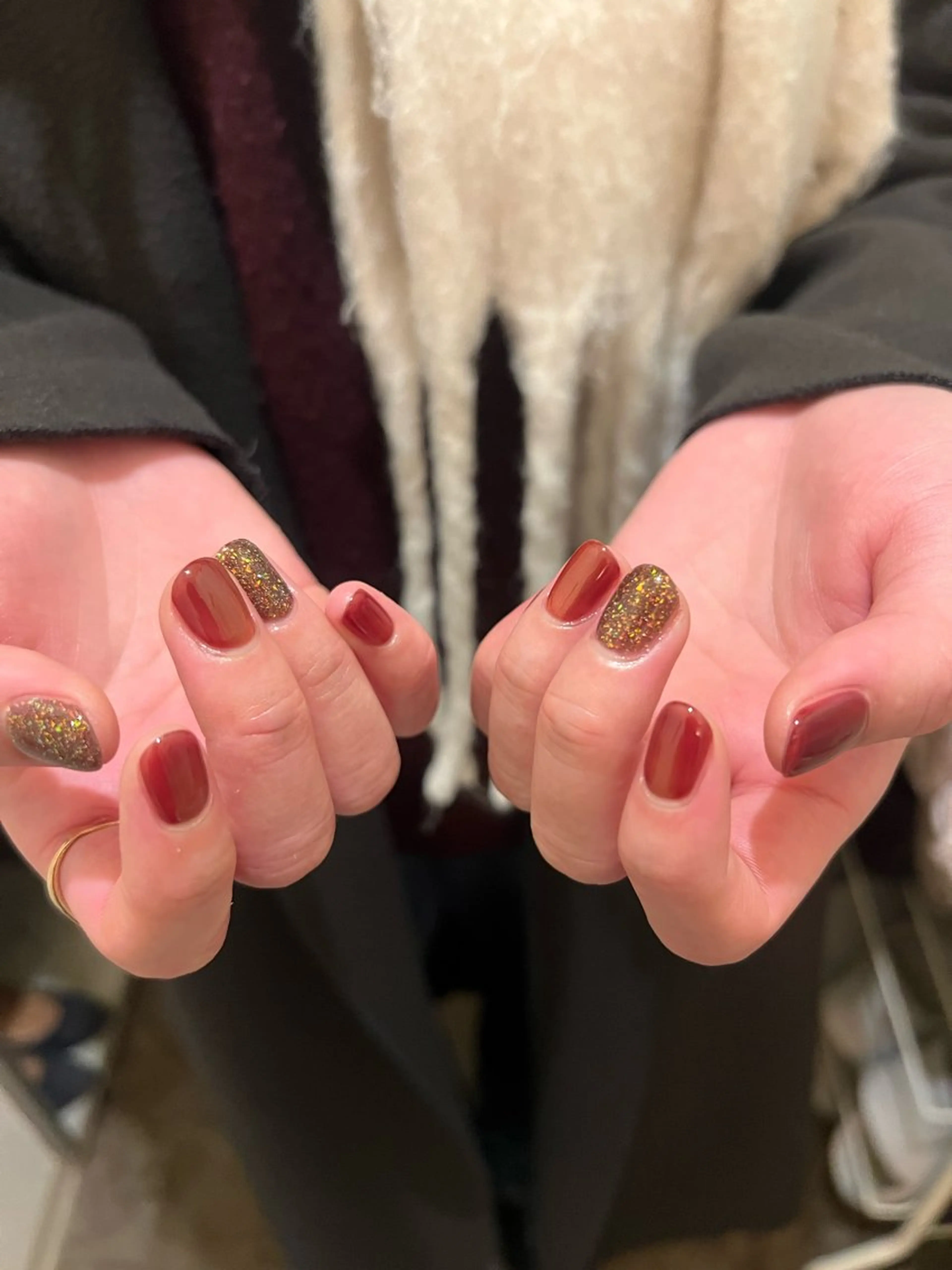 ネイル フラッシュネイル マグネットネイル 赤色 urun eriのネイルデザイン