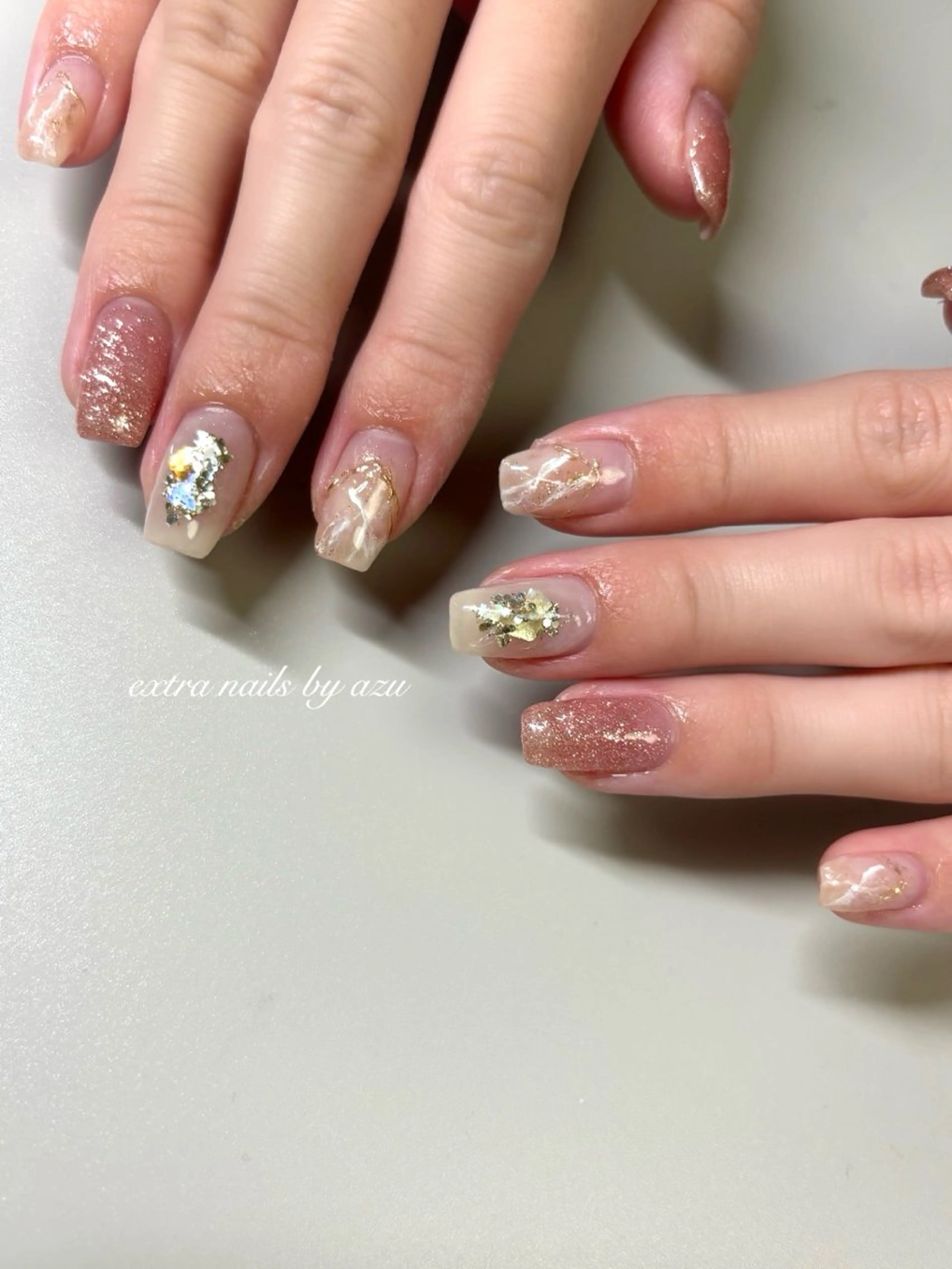 ネイル 大理石ネイル(マーブル) ニュアンスネイル ハンドネイル extranails ／lemellaのネイルデザイン