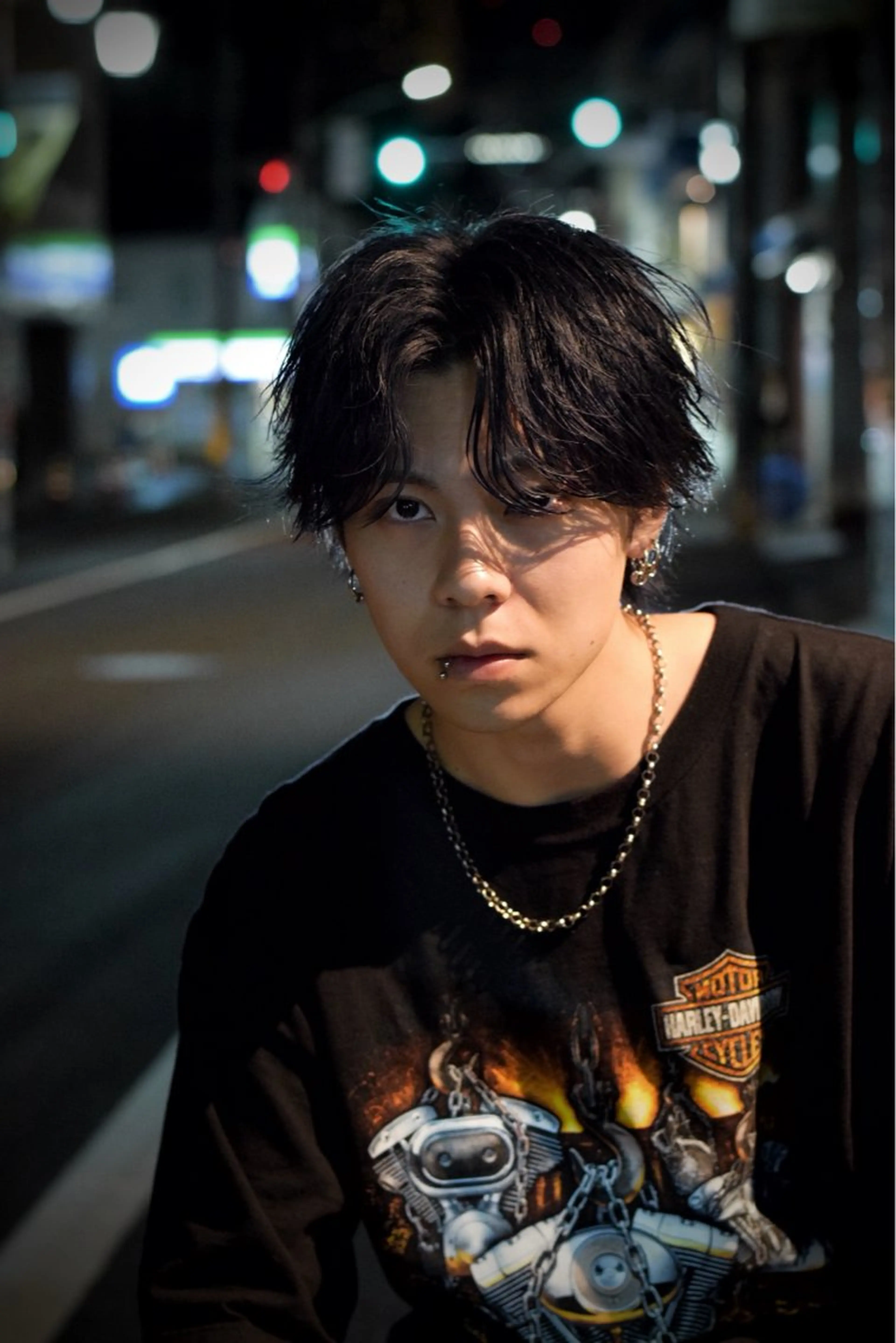 ショート メンズ センターパート ブリーチカラー🌈 ウルフカット🐺のヘアスタイル
