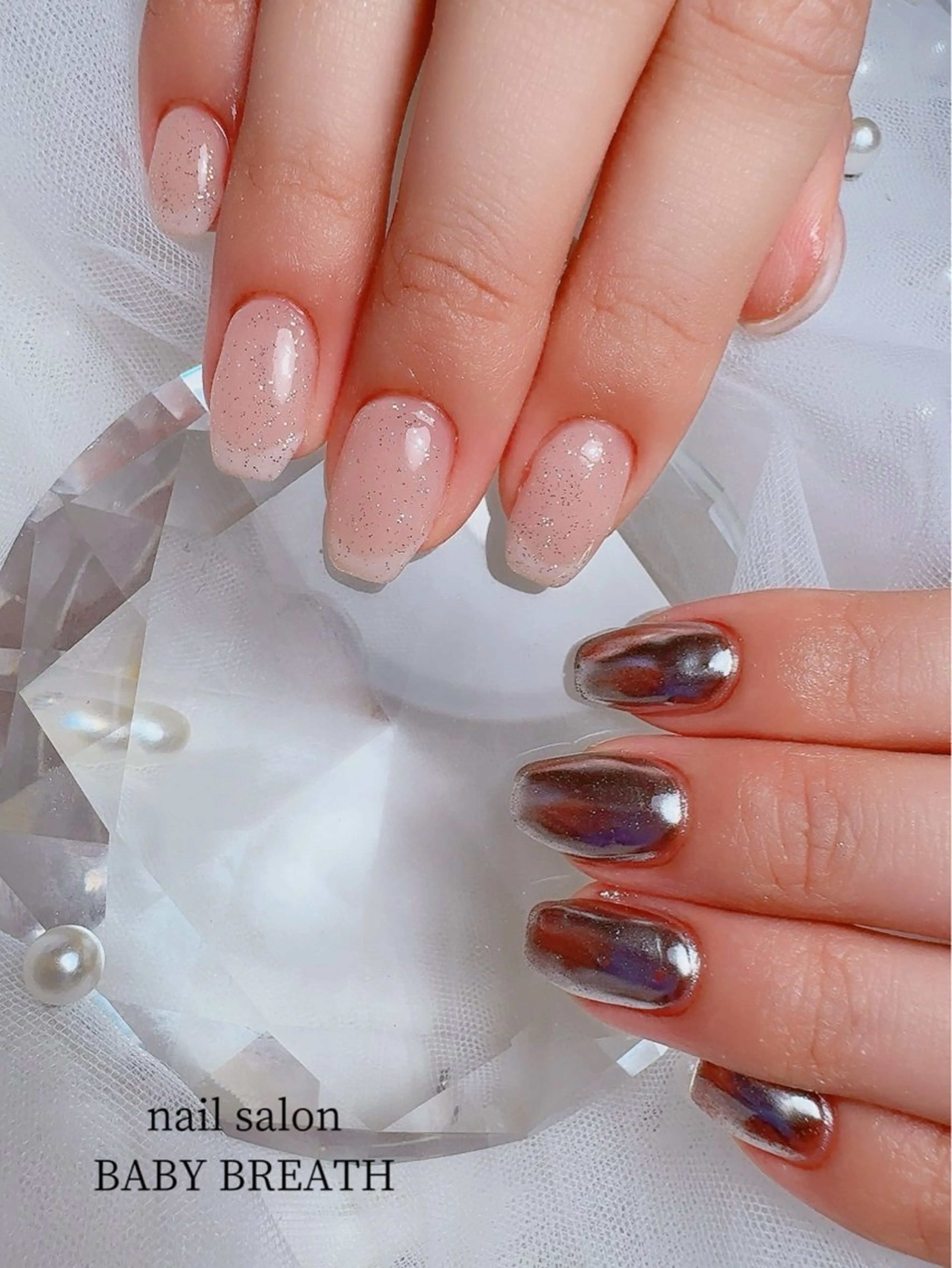 ネイル アートネイル フラッシュネイル フットネイル グラデーション ラメ(グリッター) ハンドネイル y natsumiのネイルデザイン