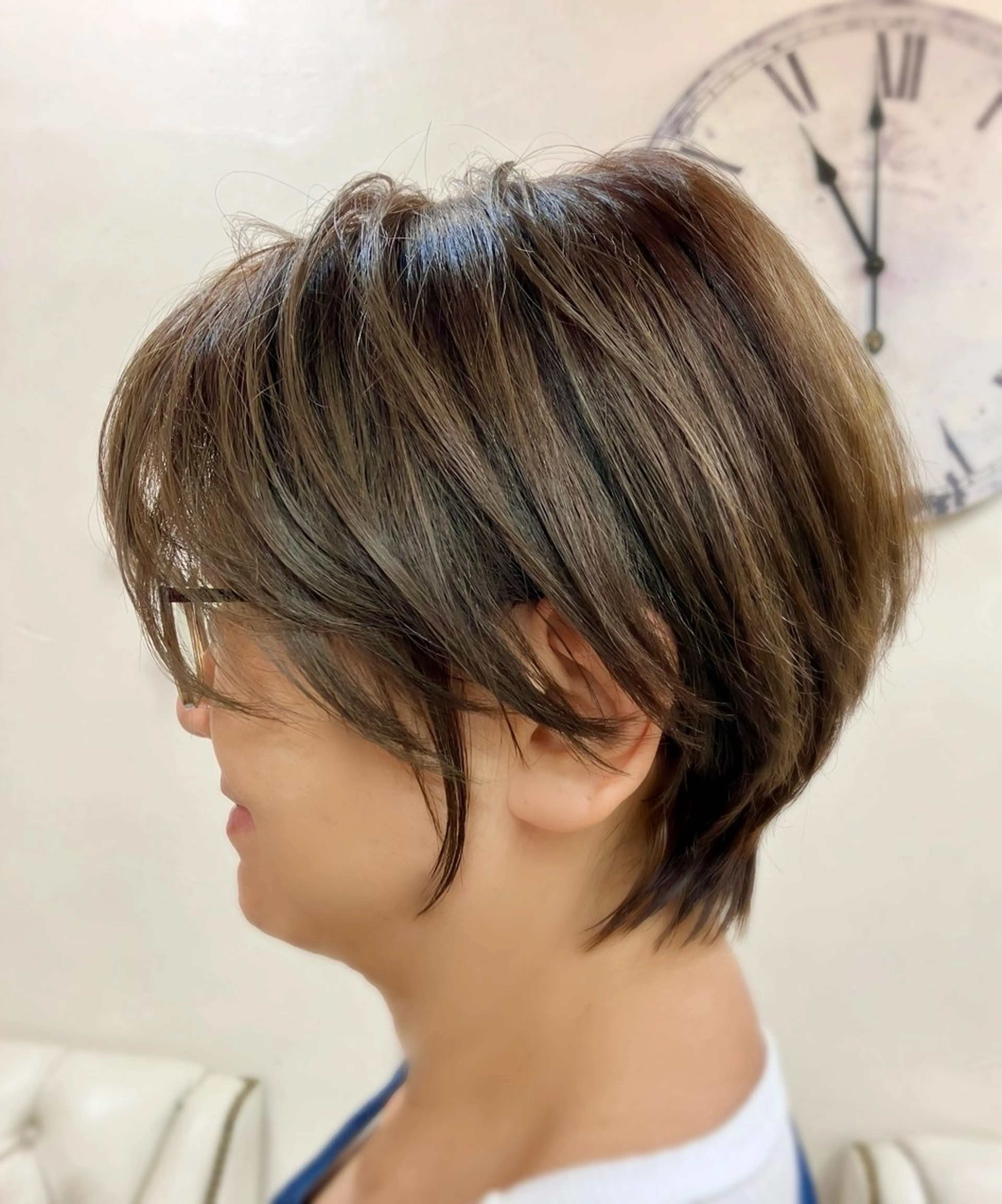 ショート くびれヘア ショートヘア 似合わせ×透明感 カラー🤍MAOのヘアスタイル