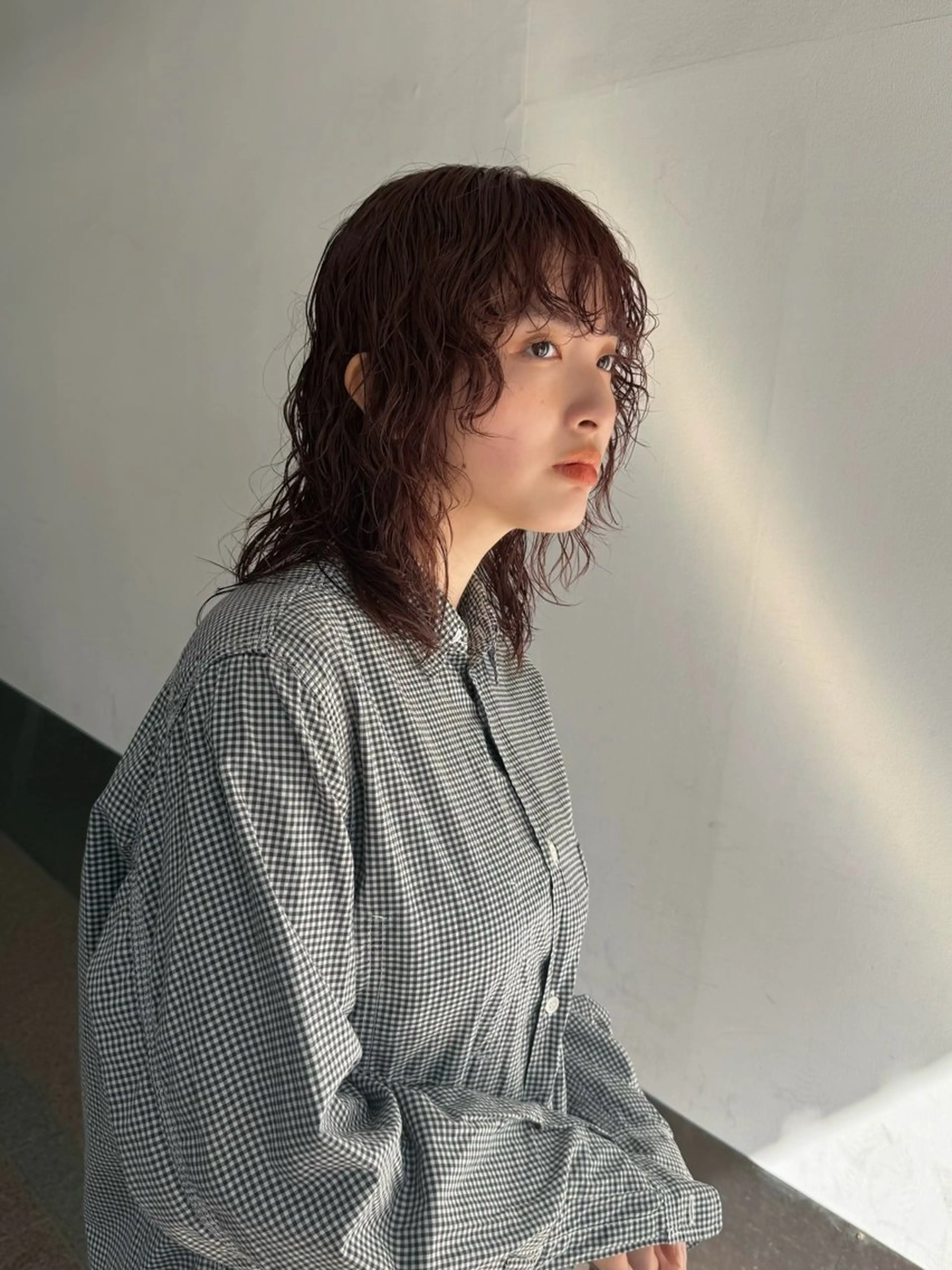 ミディアム パーマ かのうひなこ🌻 ボブカット／パーマのヘアスタイル