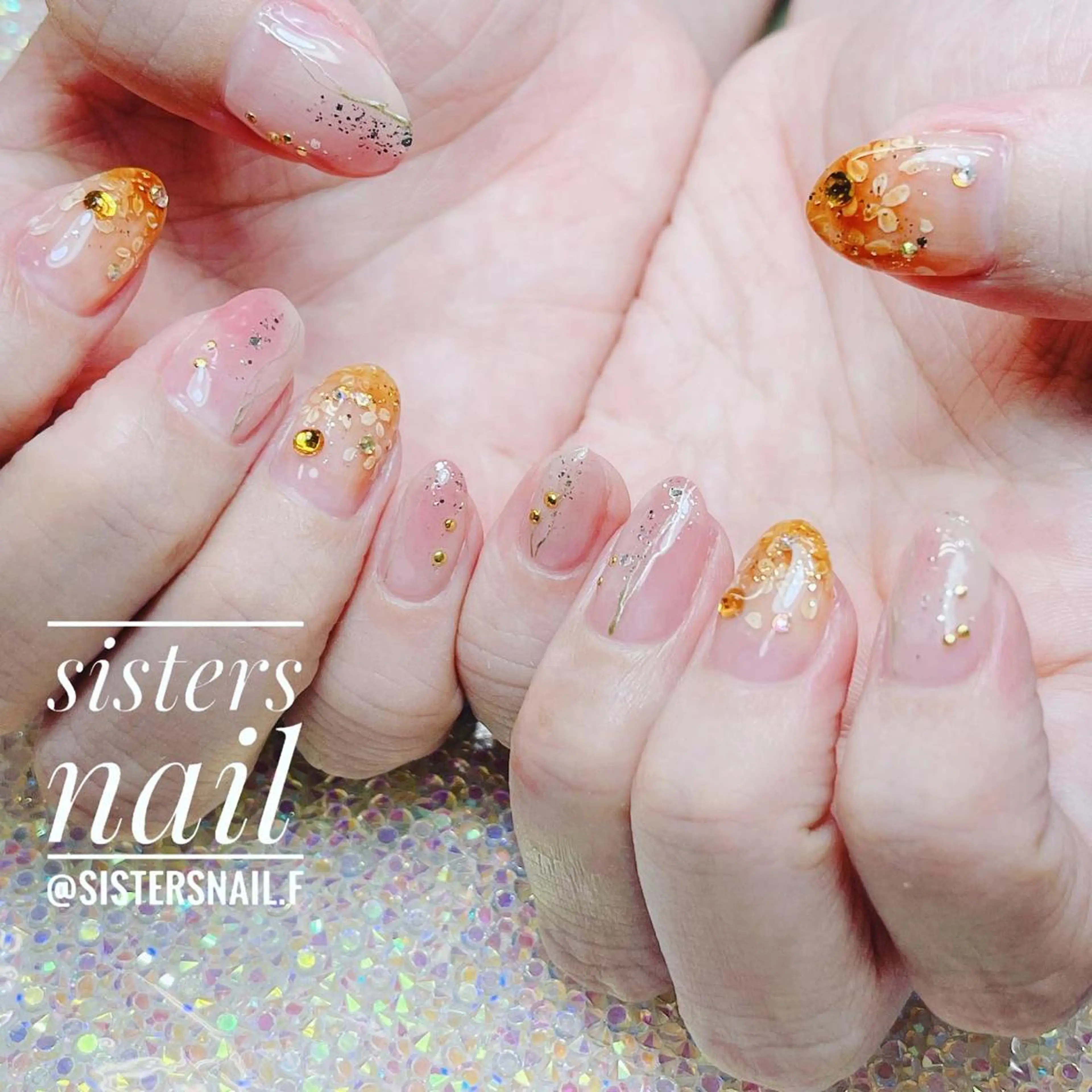 ネイル アートネイル グラデーション ニュアンスネイル sisters nail.fのネイルデザイン