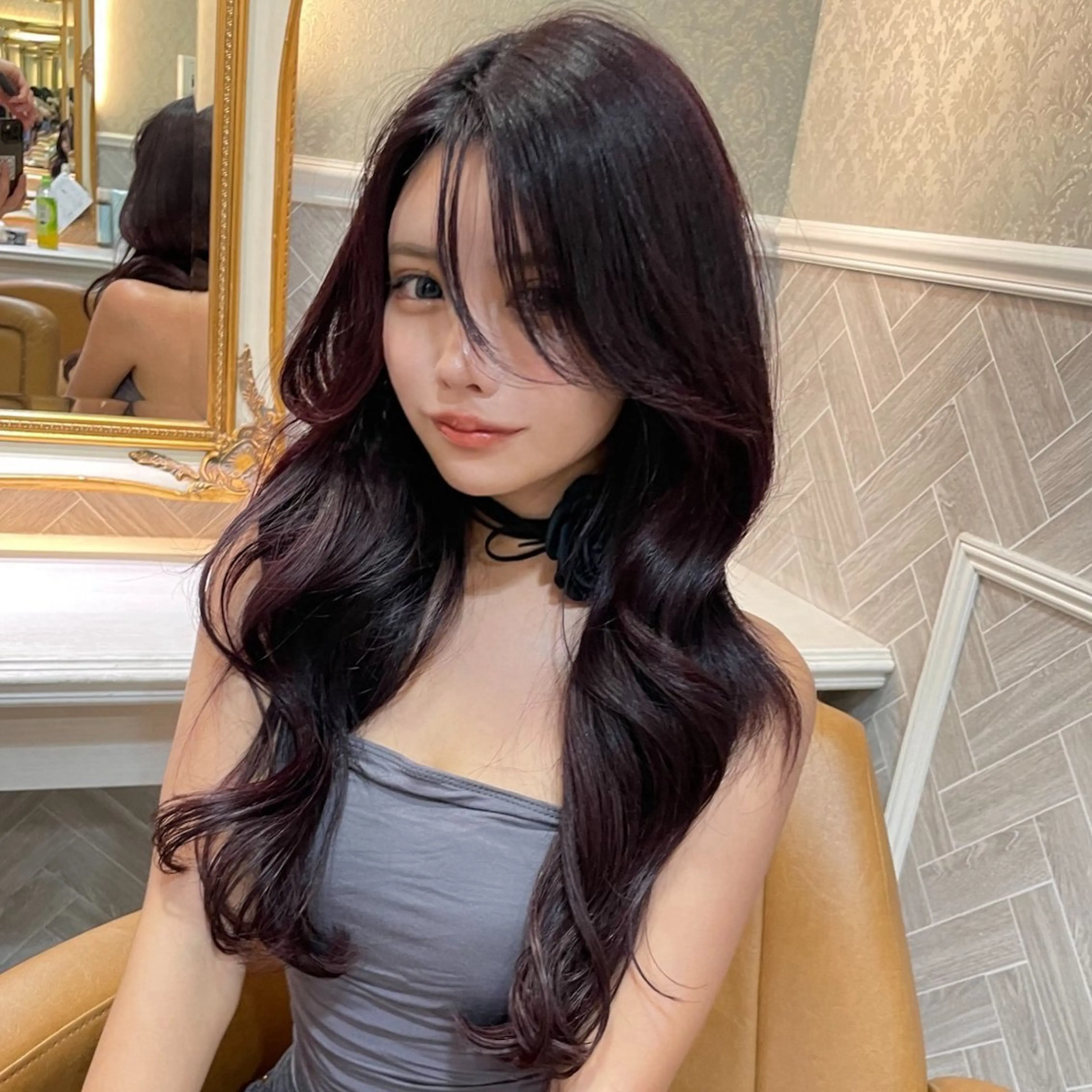 ロング 髪質改善 韓国風ヘア レイヤーカット 縮毛矯正 美髪縮毛矯正🤍 髪質改善/Shinaのヘアスタイル