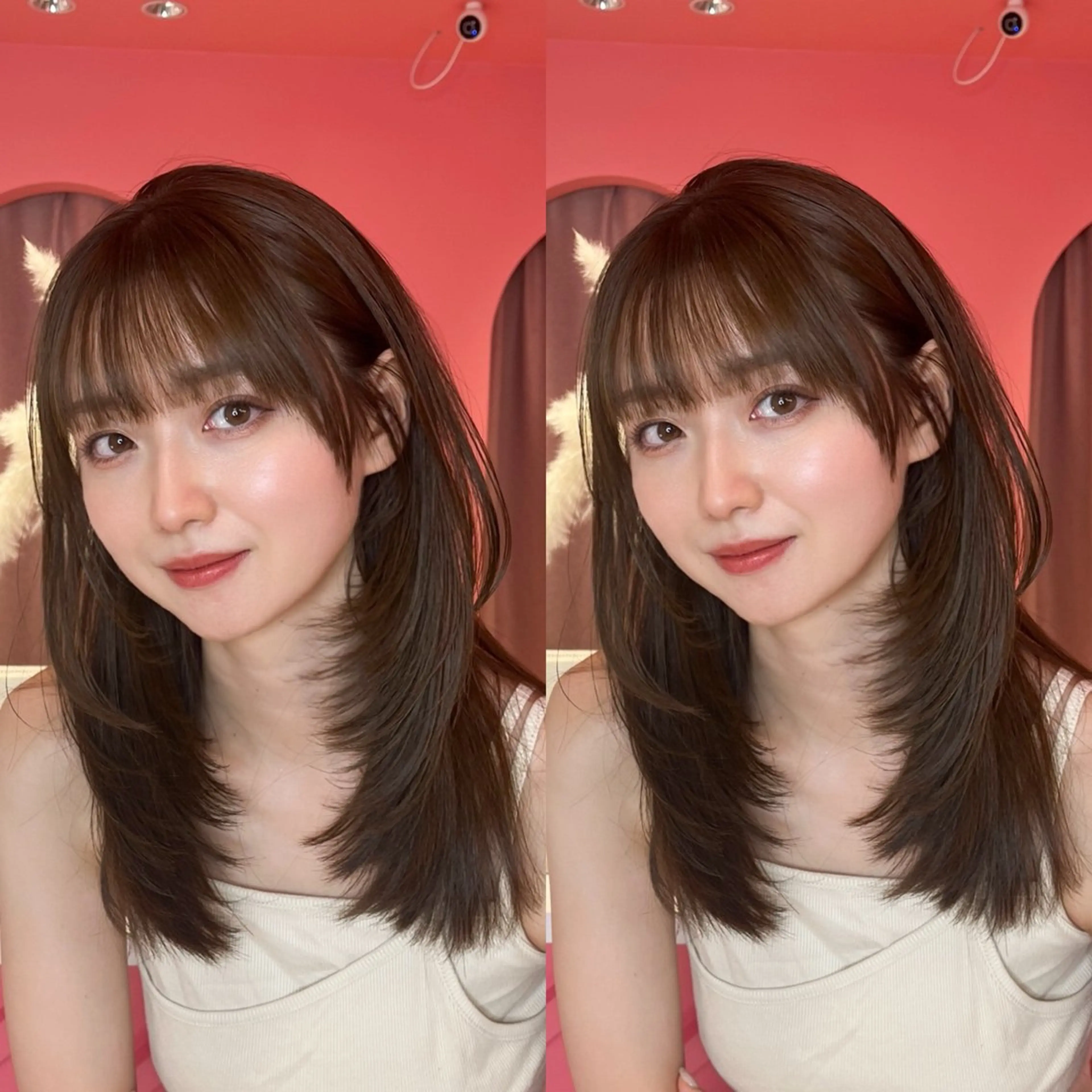 ミディアム カラー 山崎/ボブ縮毛矯正 レイヤー髪質改善のヘアスタイル