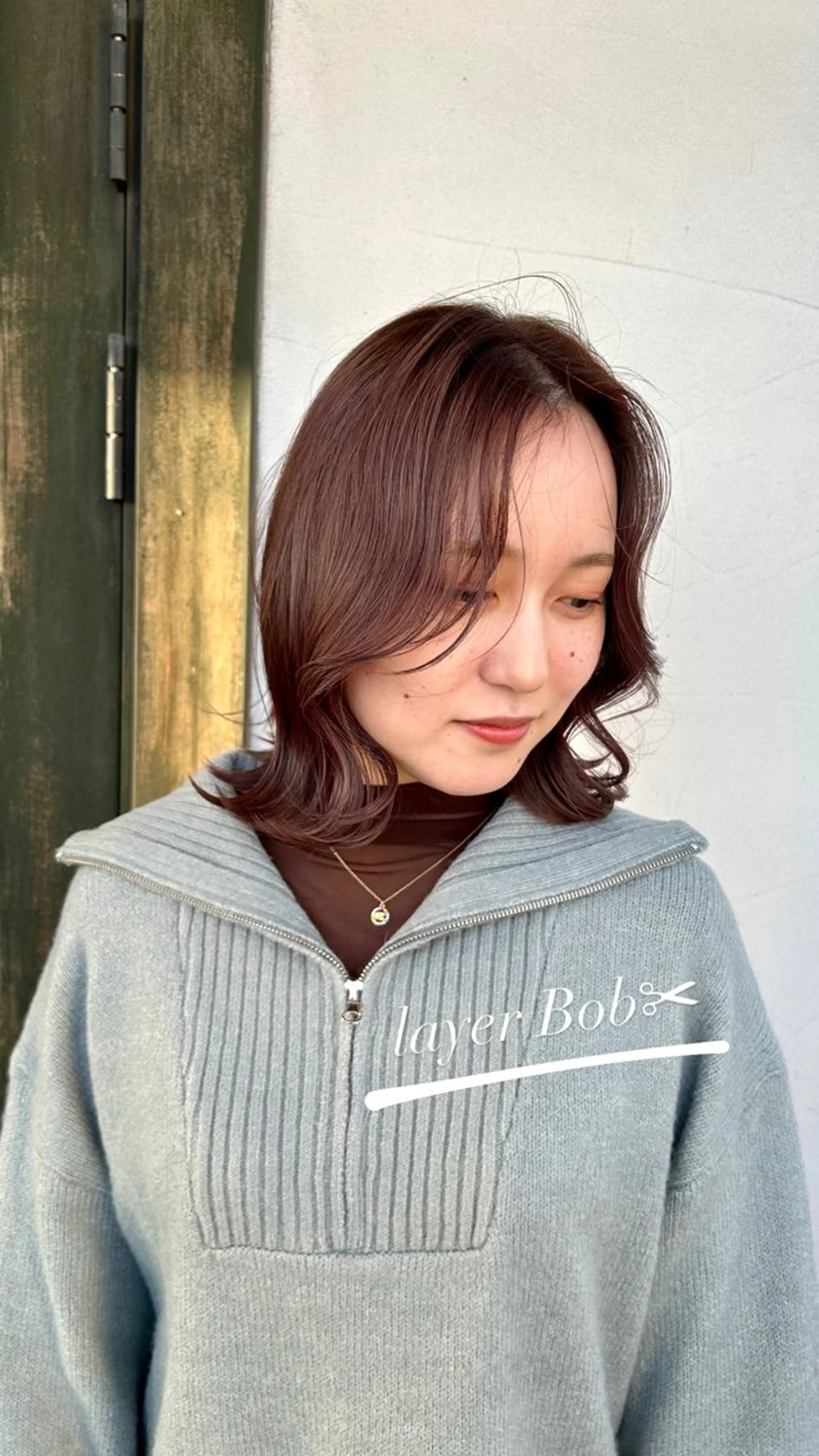 🌈カット&フルカラー¥13200🦋/レイヤーカット/くびれボブ/お顔周りカット/韓国💎の写真