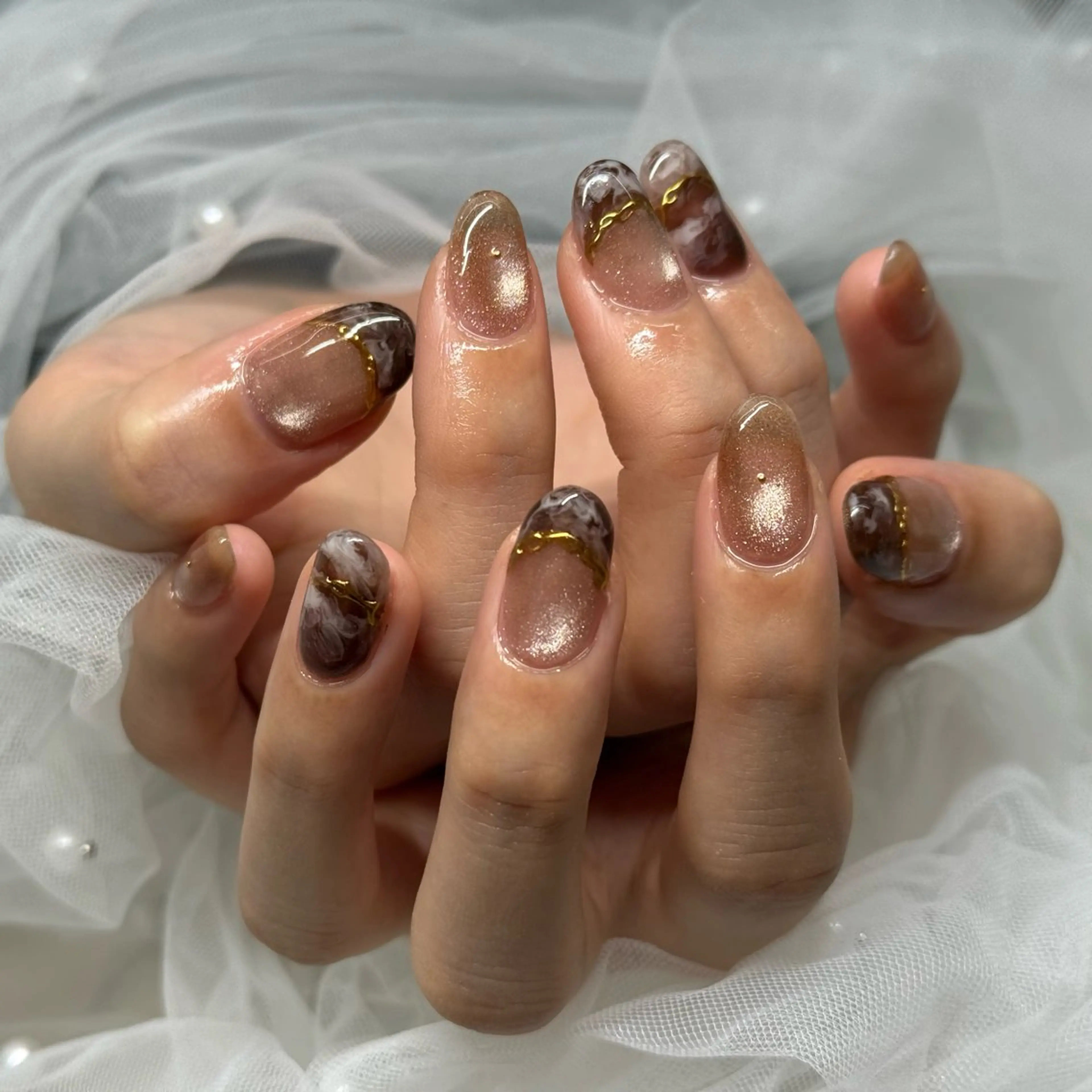 ネイル ブラウン salone Regina 【サローネ レジーナ】所属・Regina Marinaのネイルデザイン