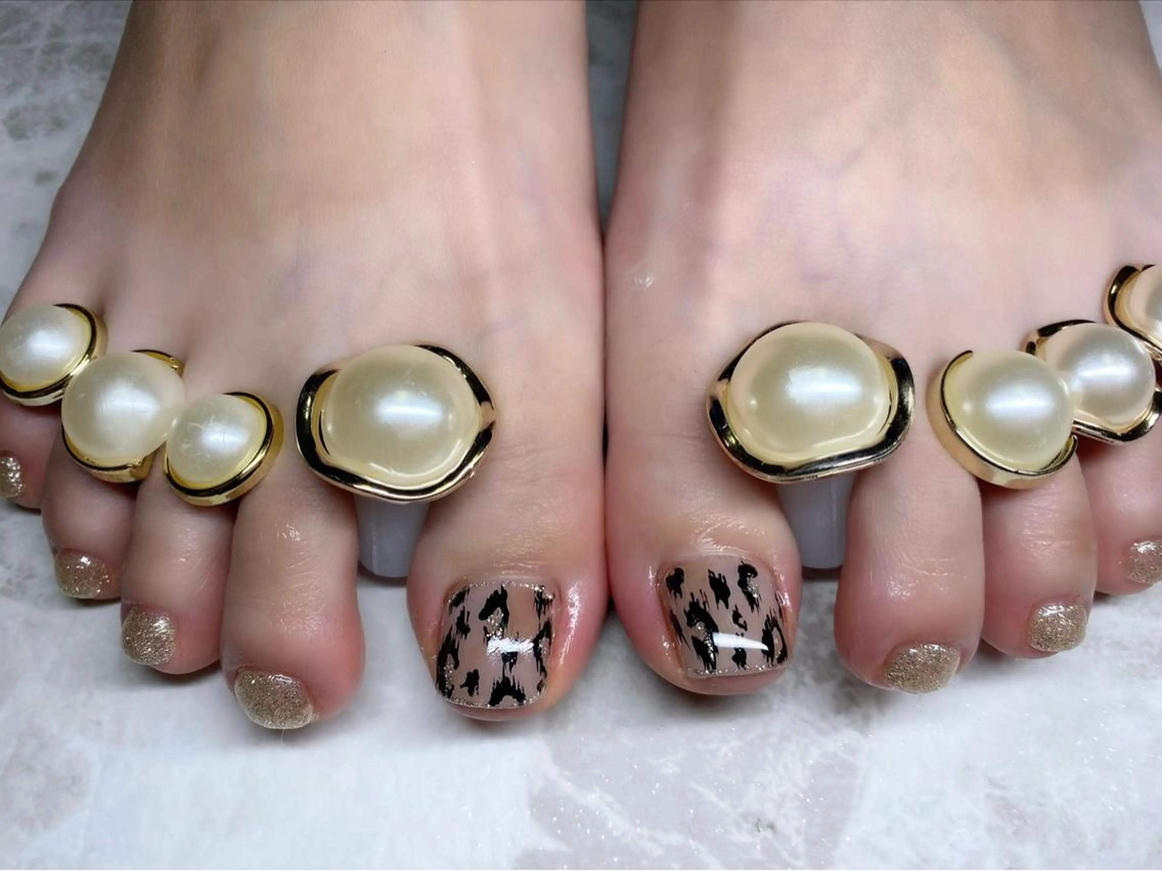 ネイル アニマル柄 フットネイル Era nailのネイルデザイン