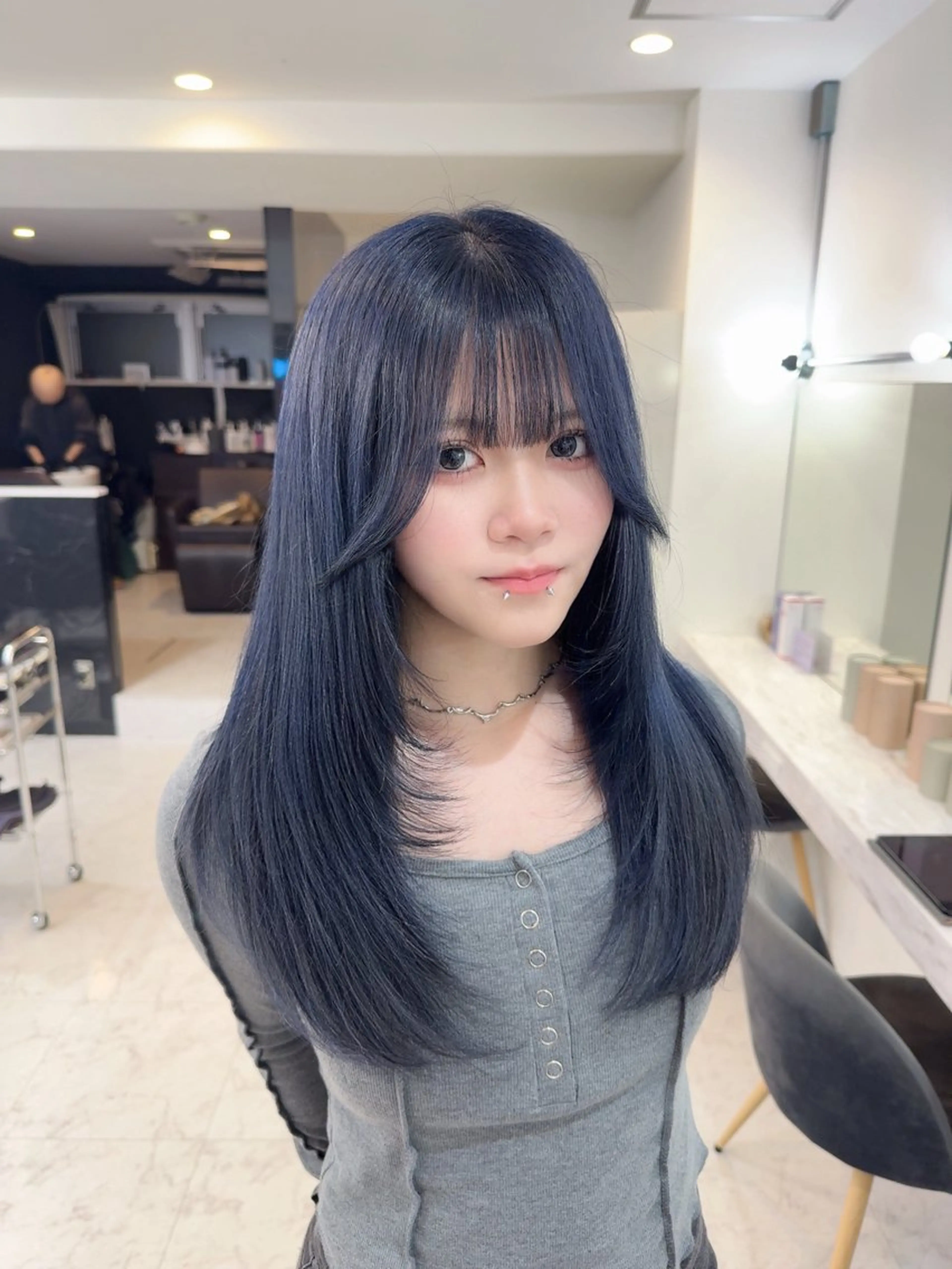 ロング 韓国風ヘア レイヤーカット カット ヘアカラー トリートメント 🦋韓国ヘア 坂本 菜摘🦋のヘアスタイル