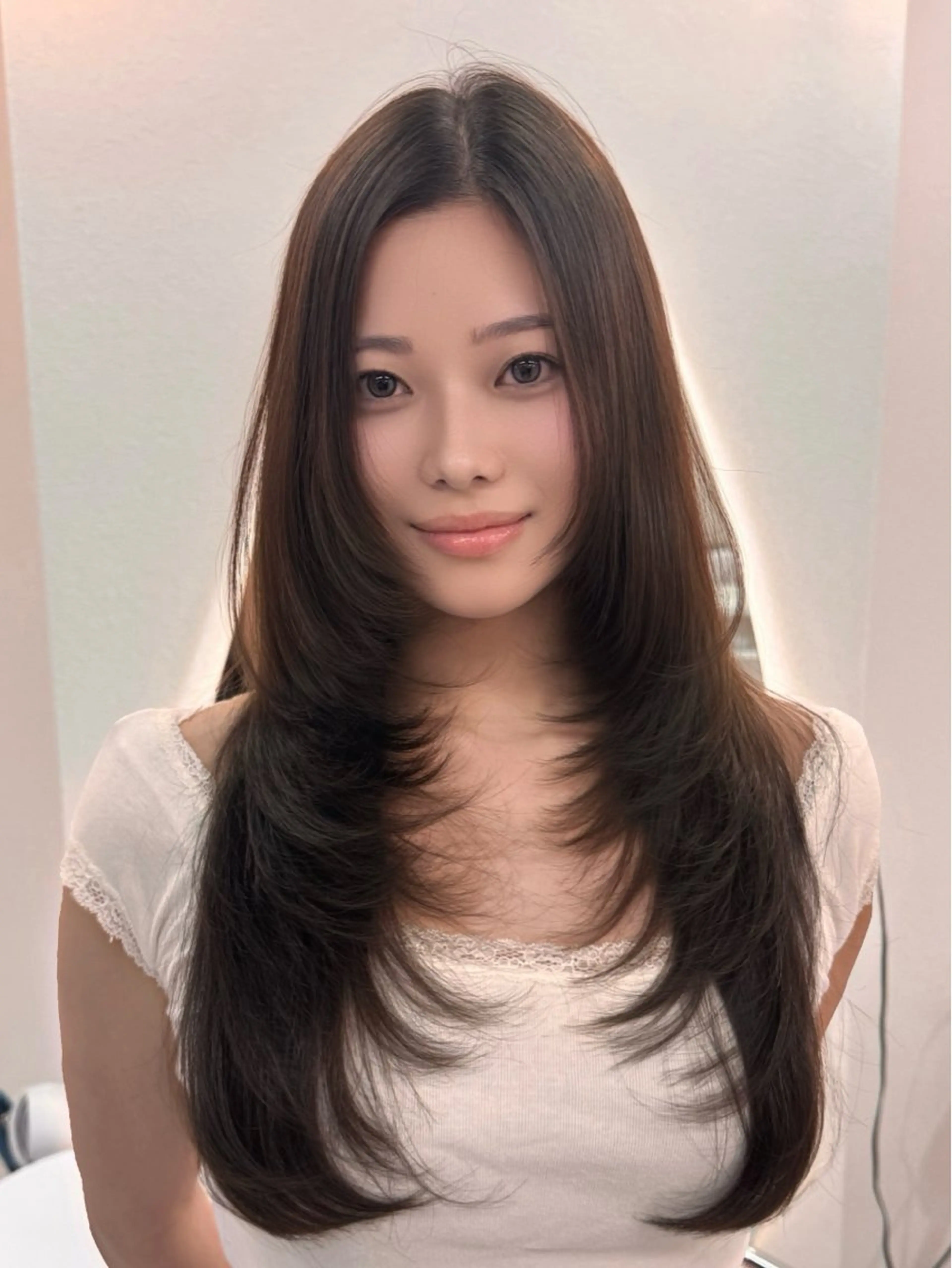 ロング カット ヘアカラー トリートメント ‎🤍髪質改善‎🤍 レイヤーカット‎🤍のヘアスタイル