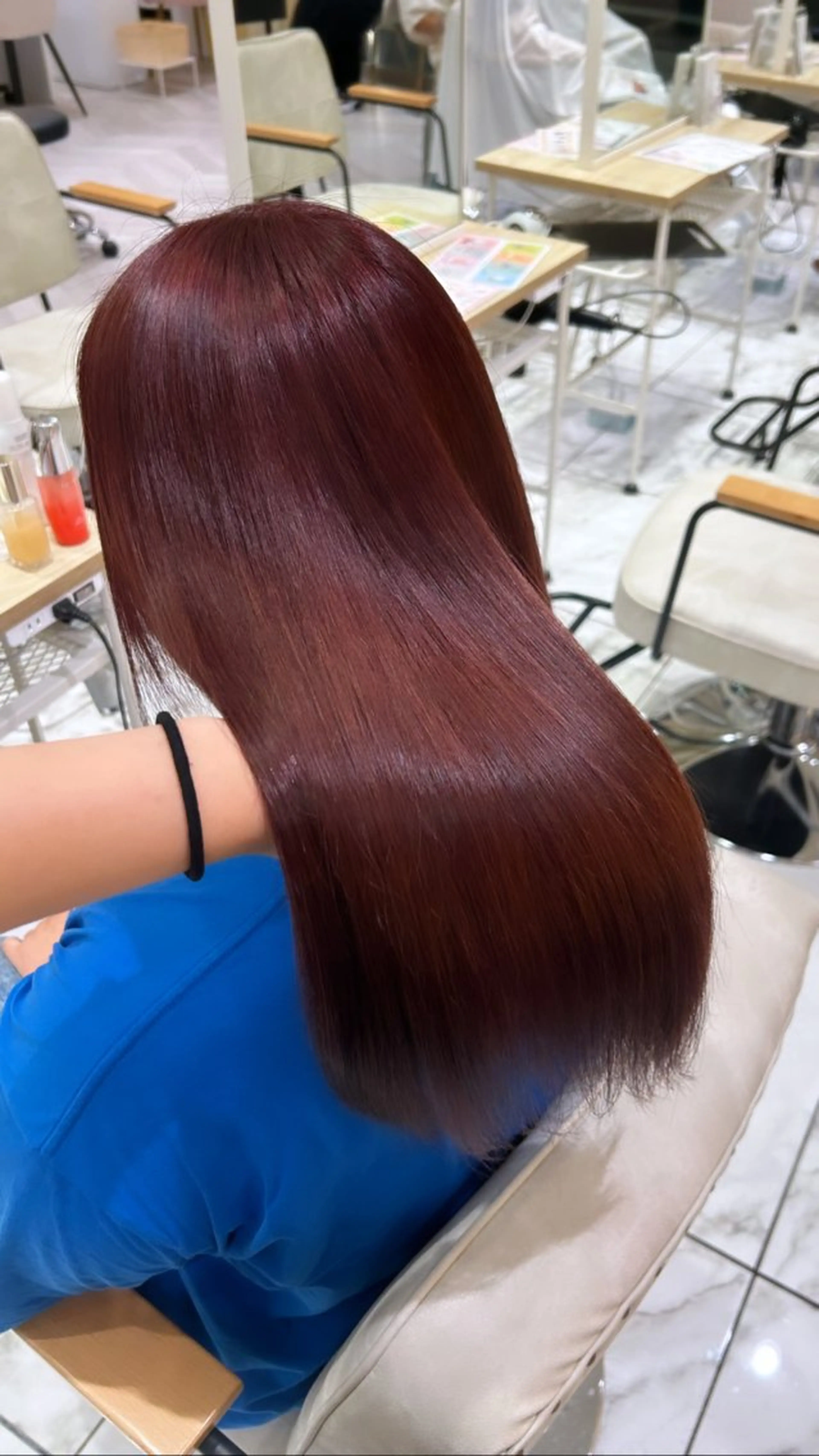 セミロング 髪質改善 ヘアカラー 🇰🇷韓国スタイル /束間まつげ🎀ミキのヘアスタイル