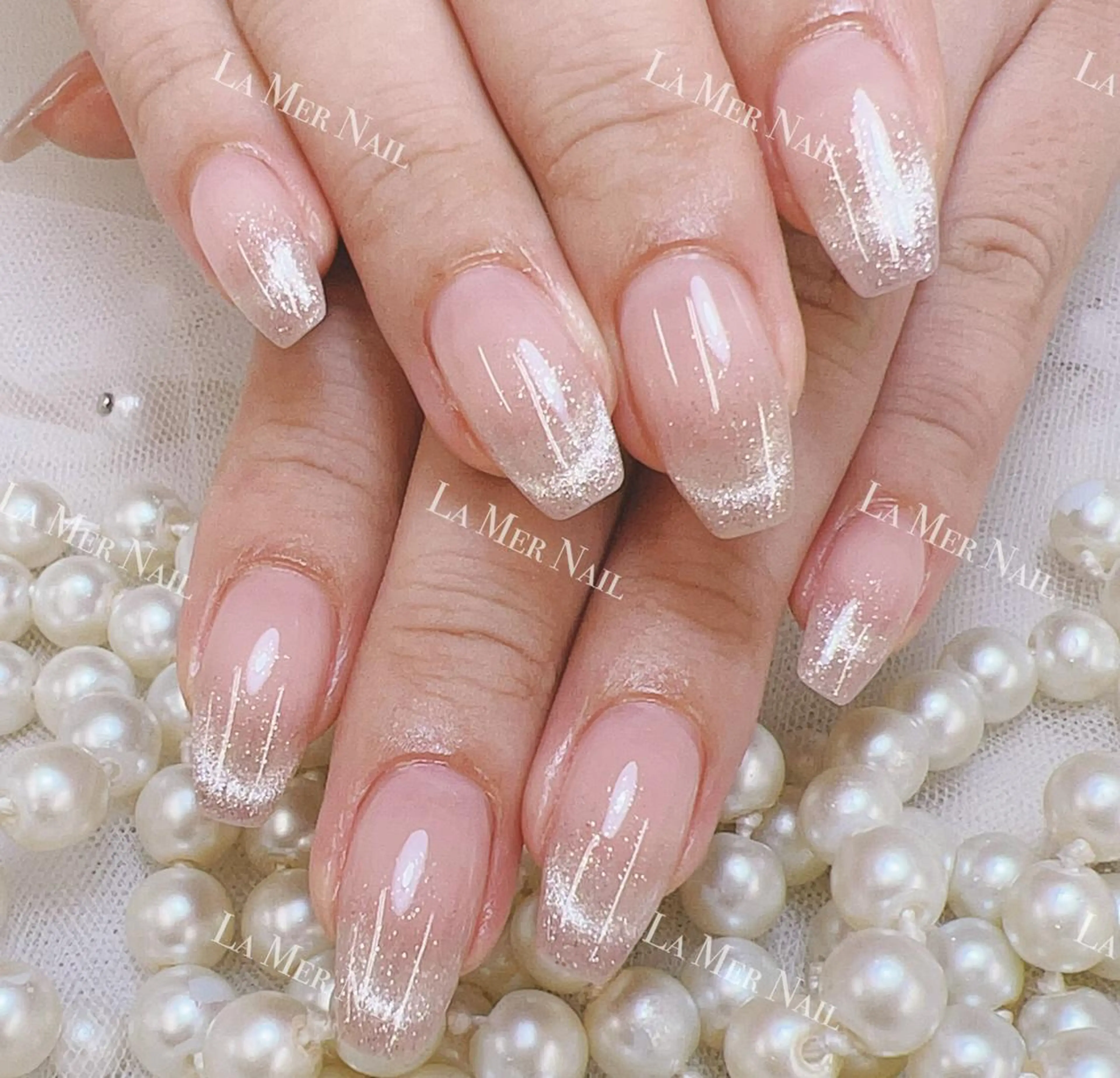 💗オフなしチップ長さだし10本+マグネットフレンチ(シェルオフ+500円)の写真