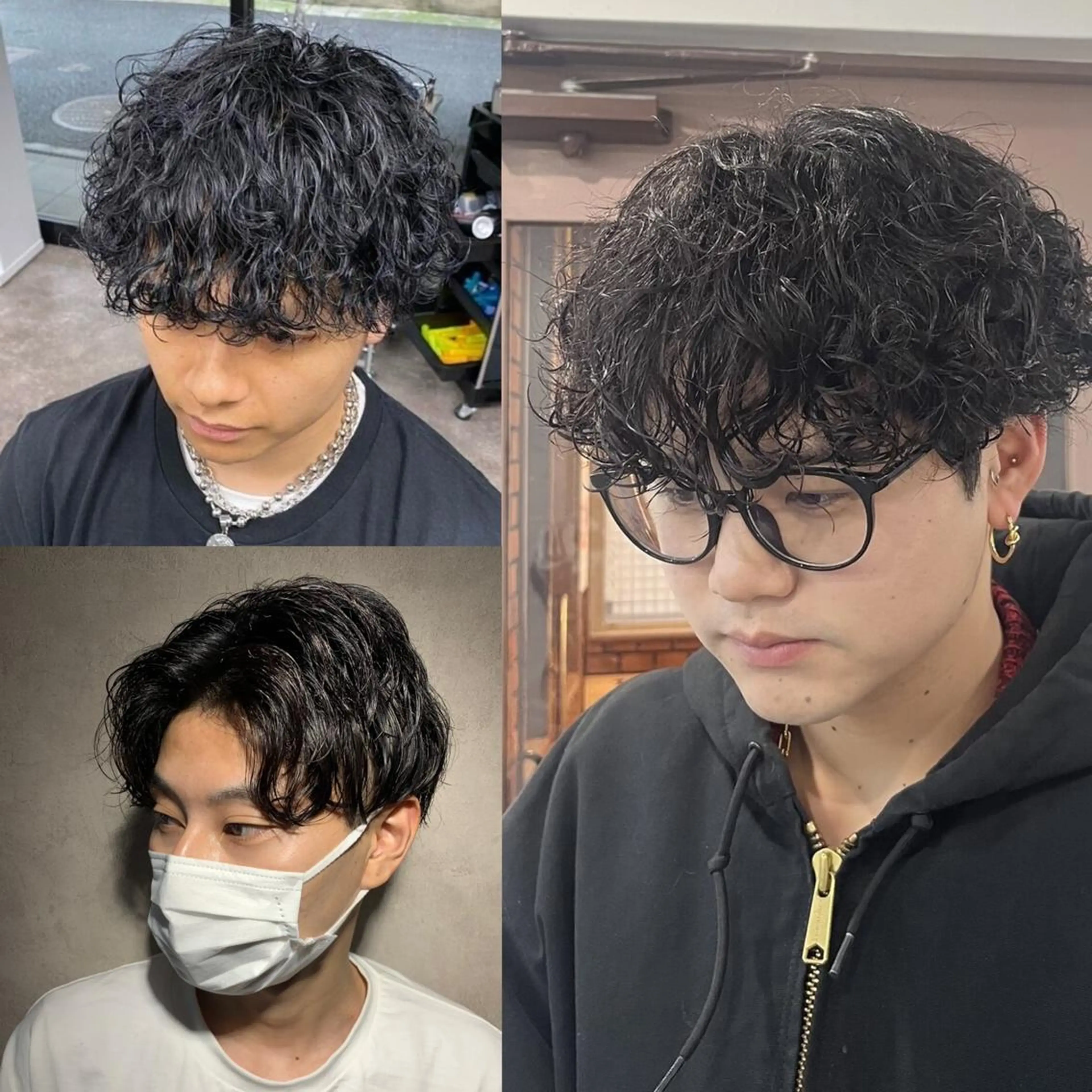 メンズ パーマ フェードカット マッシュ メンズパーマ シースルーマッシュ メンズツイストパーマ パーマ ヘアセット Selene hair OSAKAのヘアスタイル