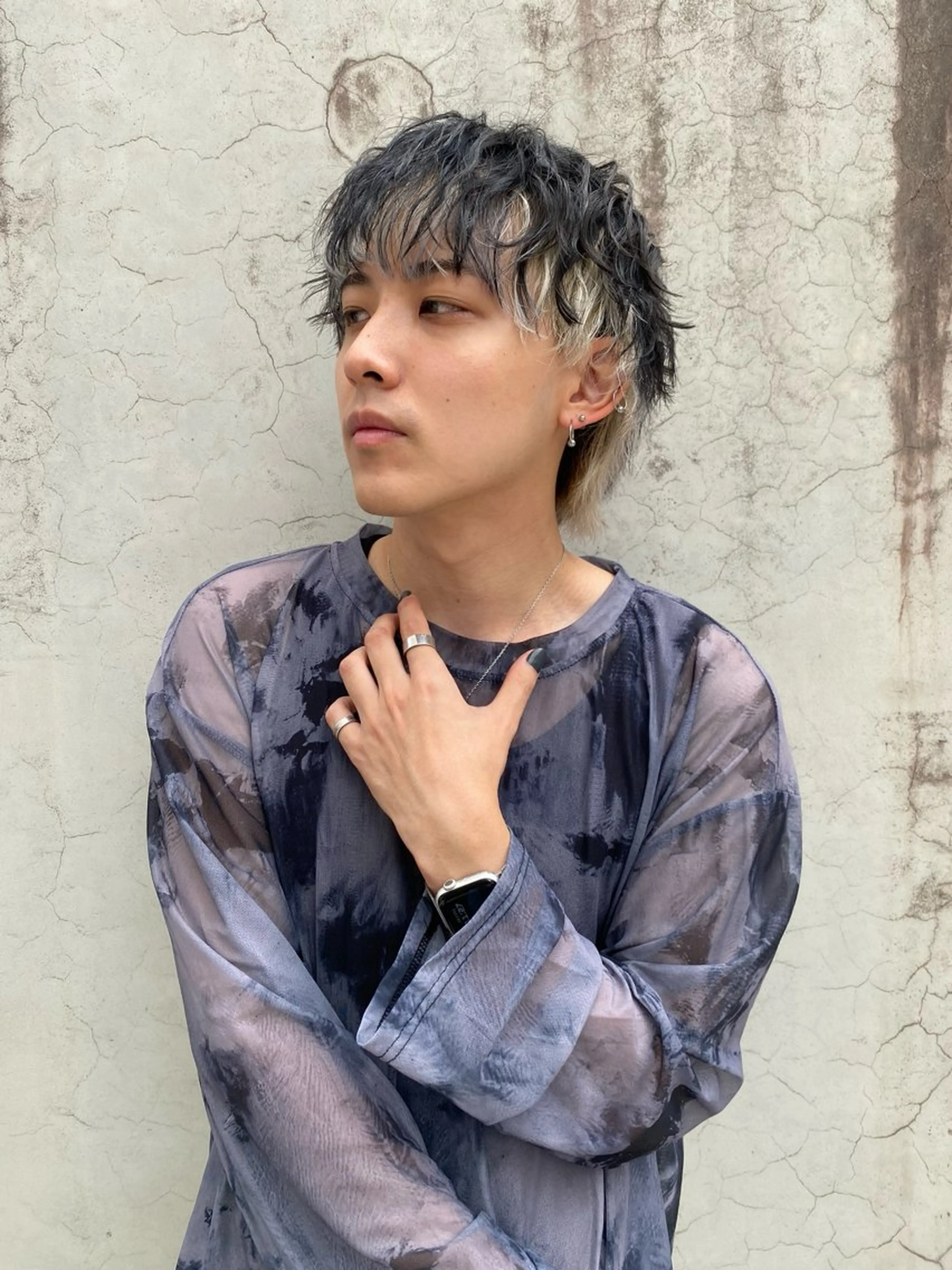 ショート カラー パーマ ヘアアレンジ メンズ メンズインナーカラー マッシュウルフ マッシュ メンズウルフカット インナーカラー メンズ特化酒井翔太 /メンズカット/名駅のヘアスタイル