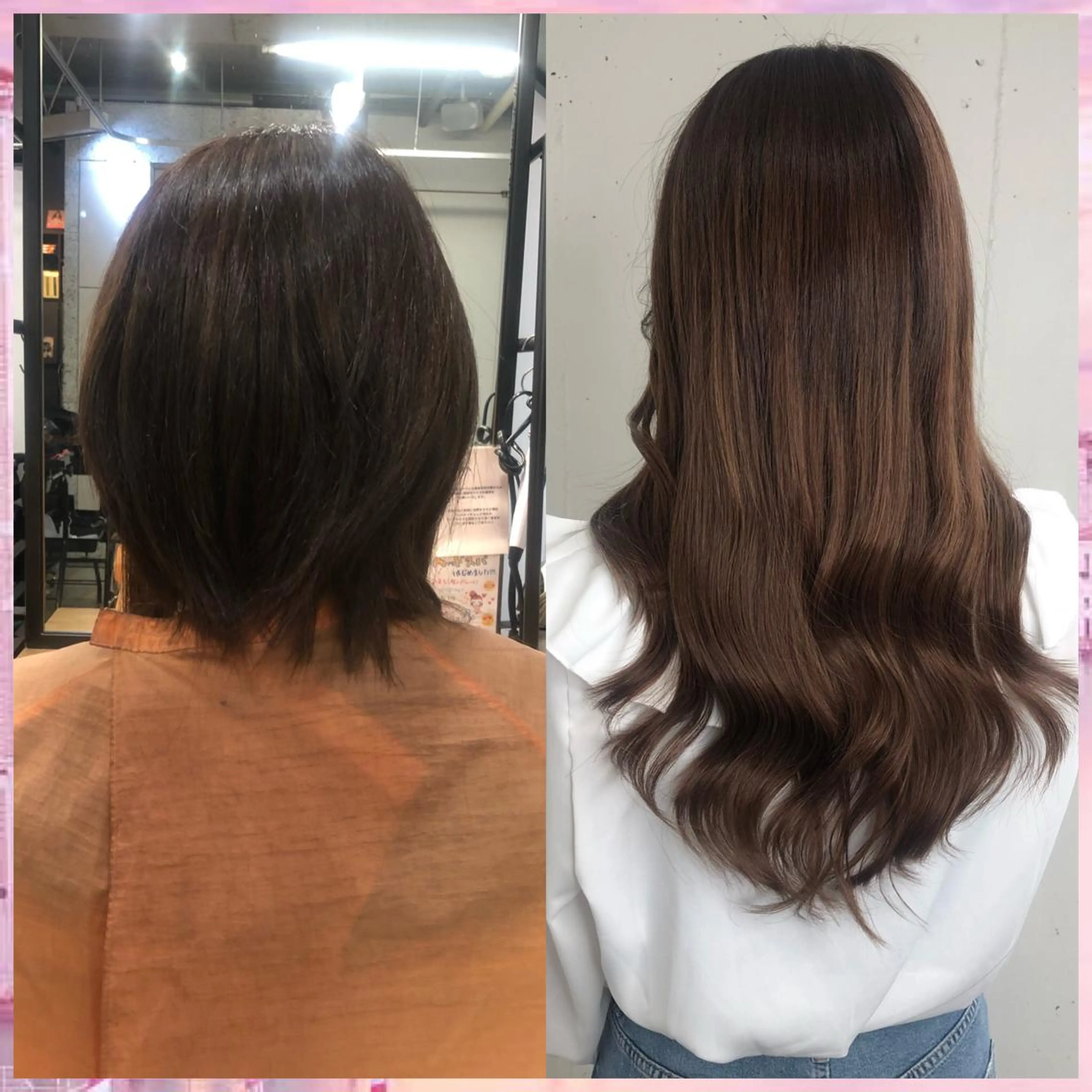 ロング カラー ヘアアレンジ シールエクステ エクステ ロング カット ヘアカラー トリートメント エクステ ヘアセット 八巻 晴香のヘアスタイル