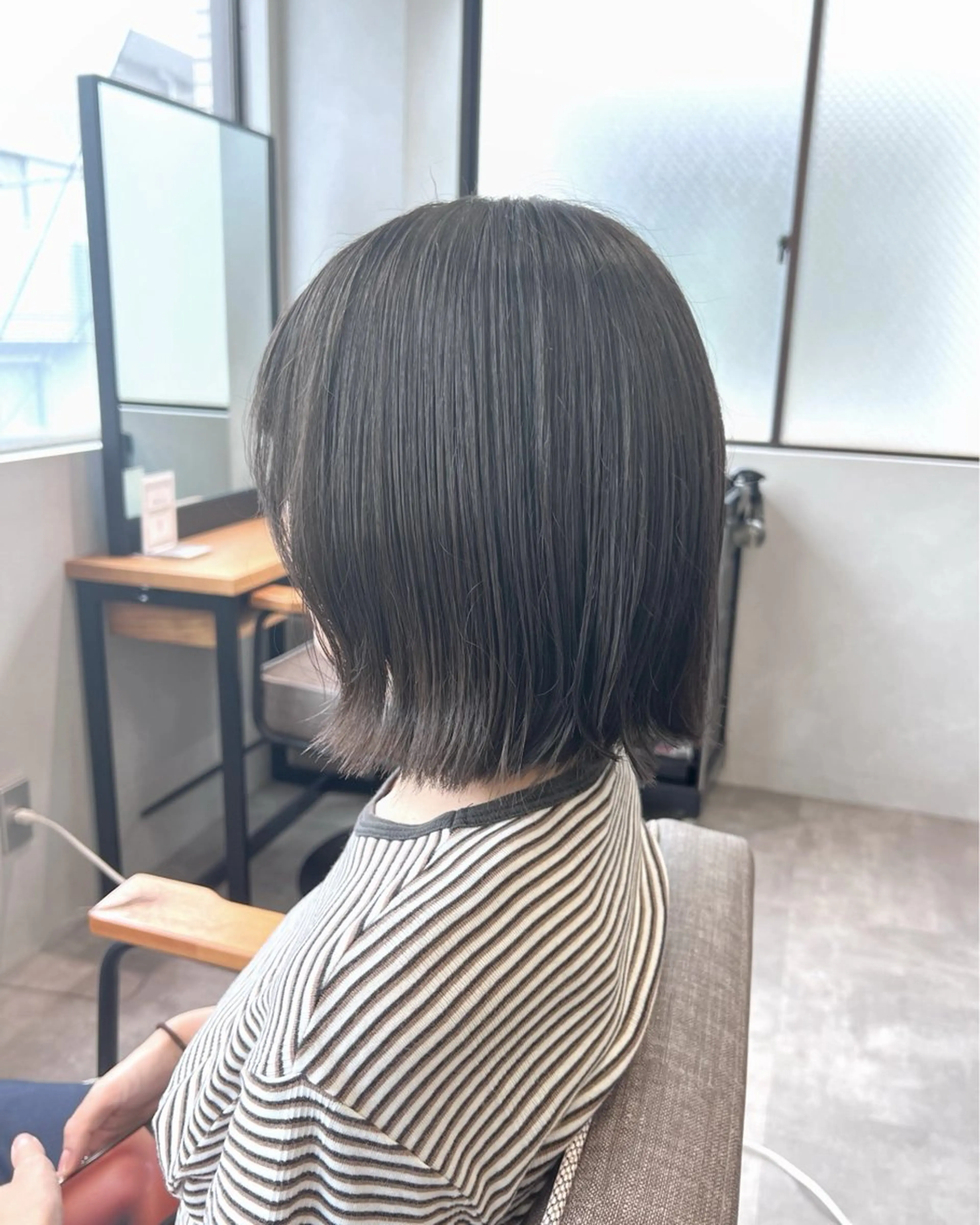 ショート カラー 切りっぱなしボブ グレージュ ボブ カット ヘアカラー トリートメント 🌿ダブルカラー/ 明大前/中村渓太のヘアスタイル