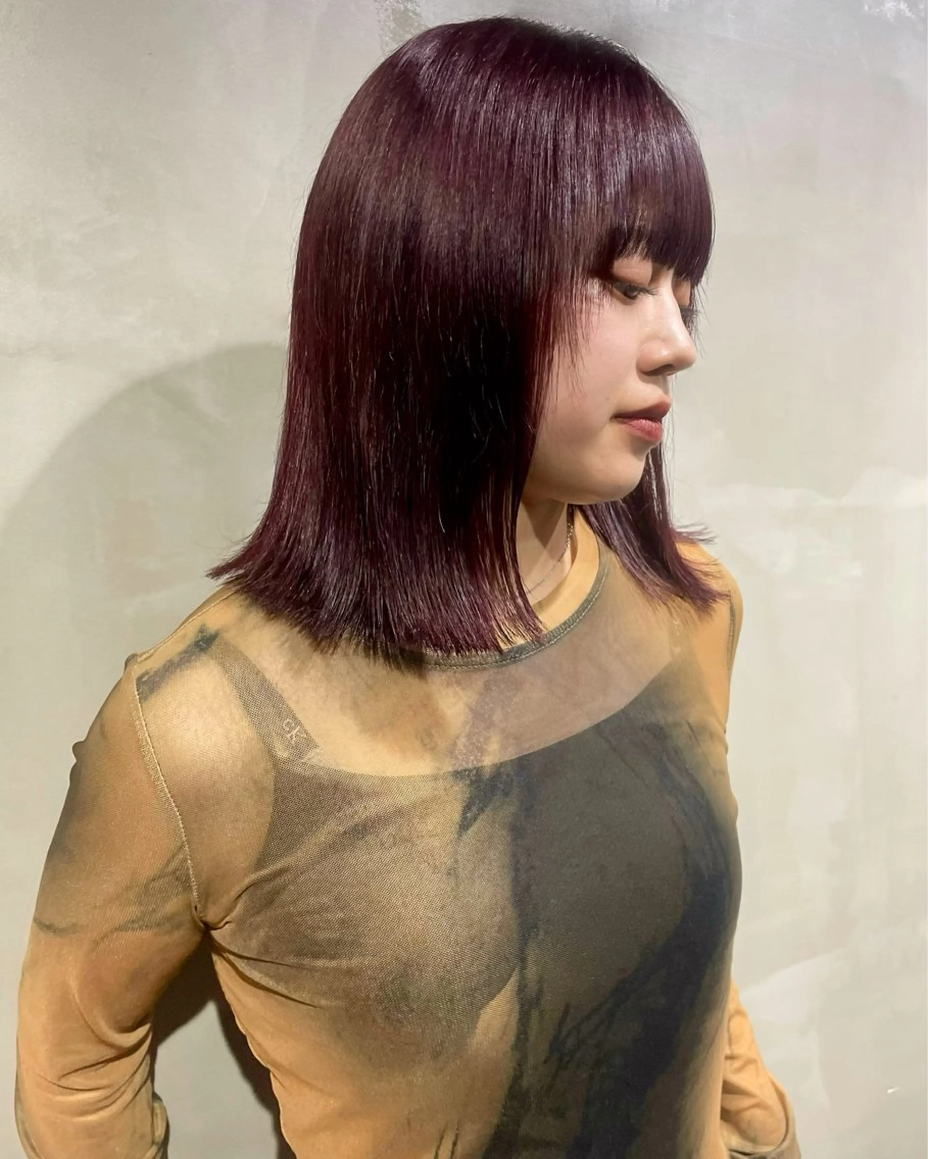 ミディアム カラー カノン/透明感カラー /酸性ストレートのヘアスタイル