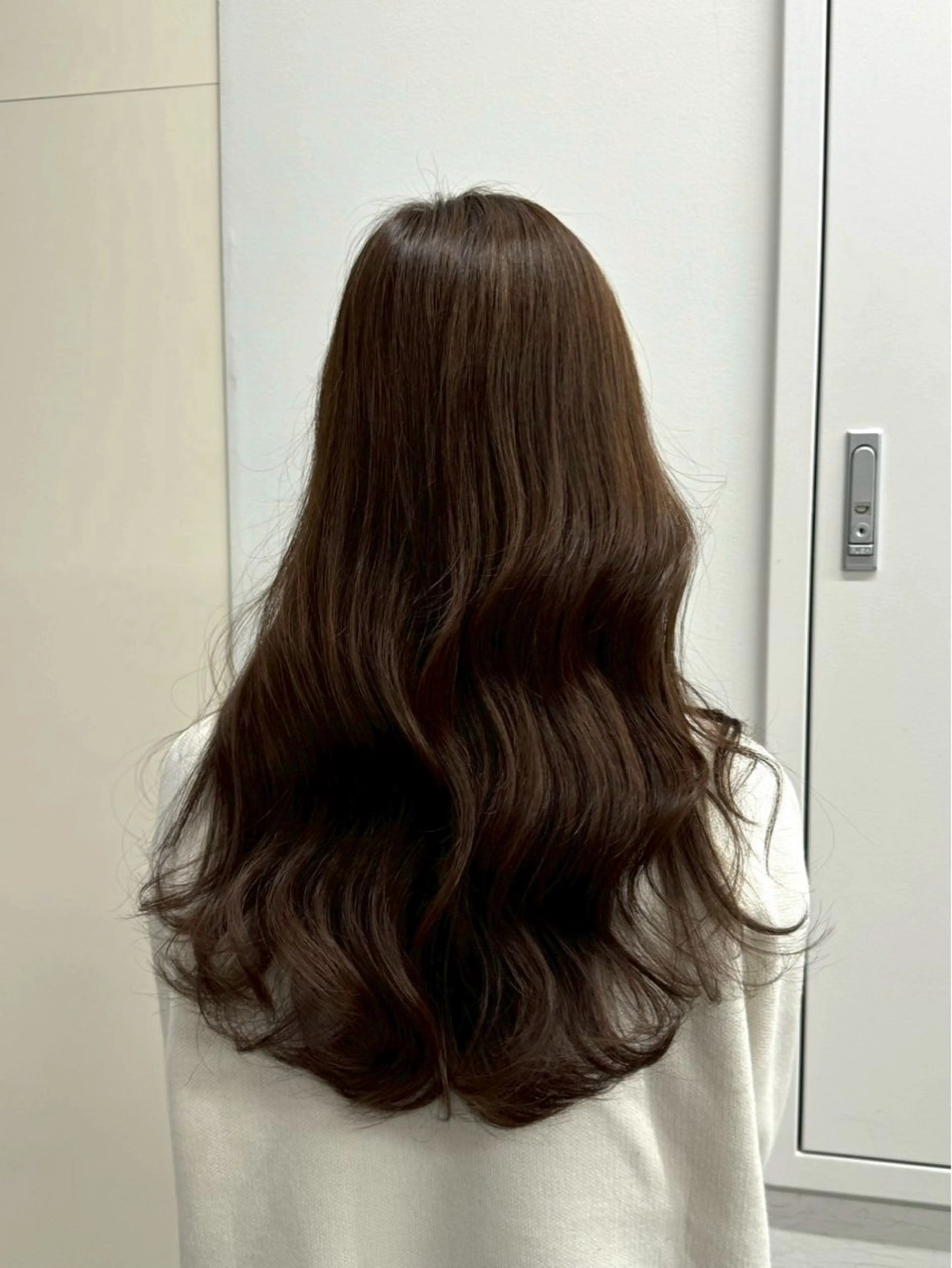 ロング カラー カット ヘアカラー ✩.*Aise⟡.· 艶カラー🐈‍⬛🩶のヘアスタイル