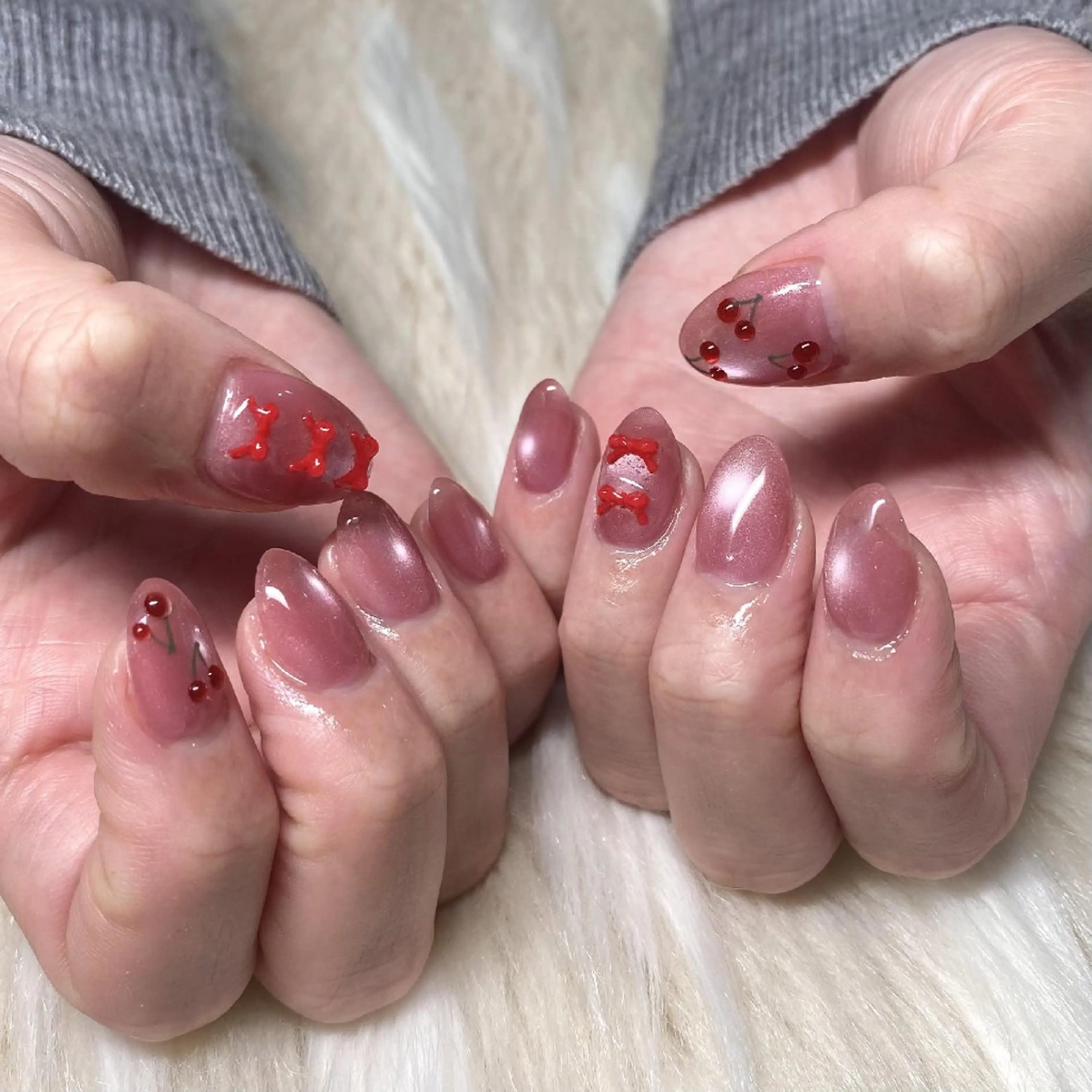 ネイル チークネイル フレンチネイル キラキラネイル 韓国ネイル マグネットネイル ハンドネイル BelireMaa Nail&eyeのネイルデザイン