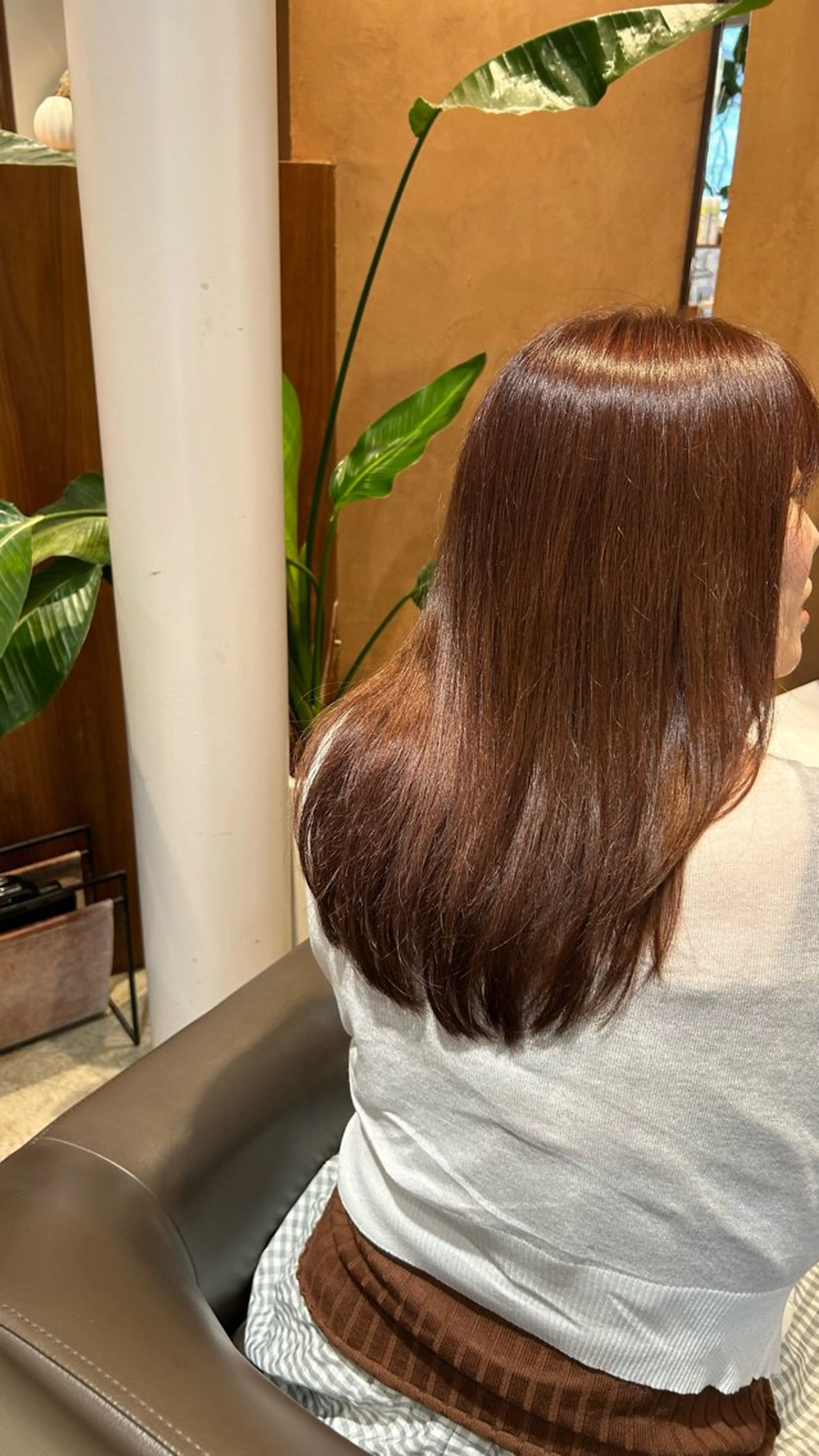 カラー ブリーチ ブラウンカラー ブリーチなしカラー オレンジ オレンジブラウン 中山 紗希のヘアスタイル