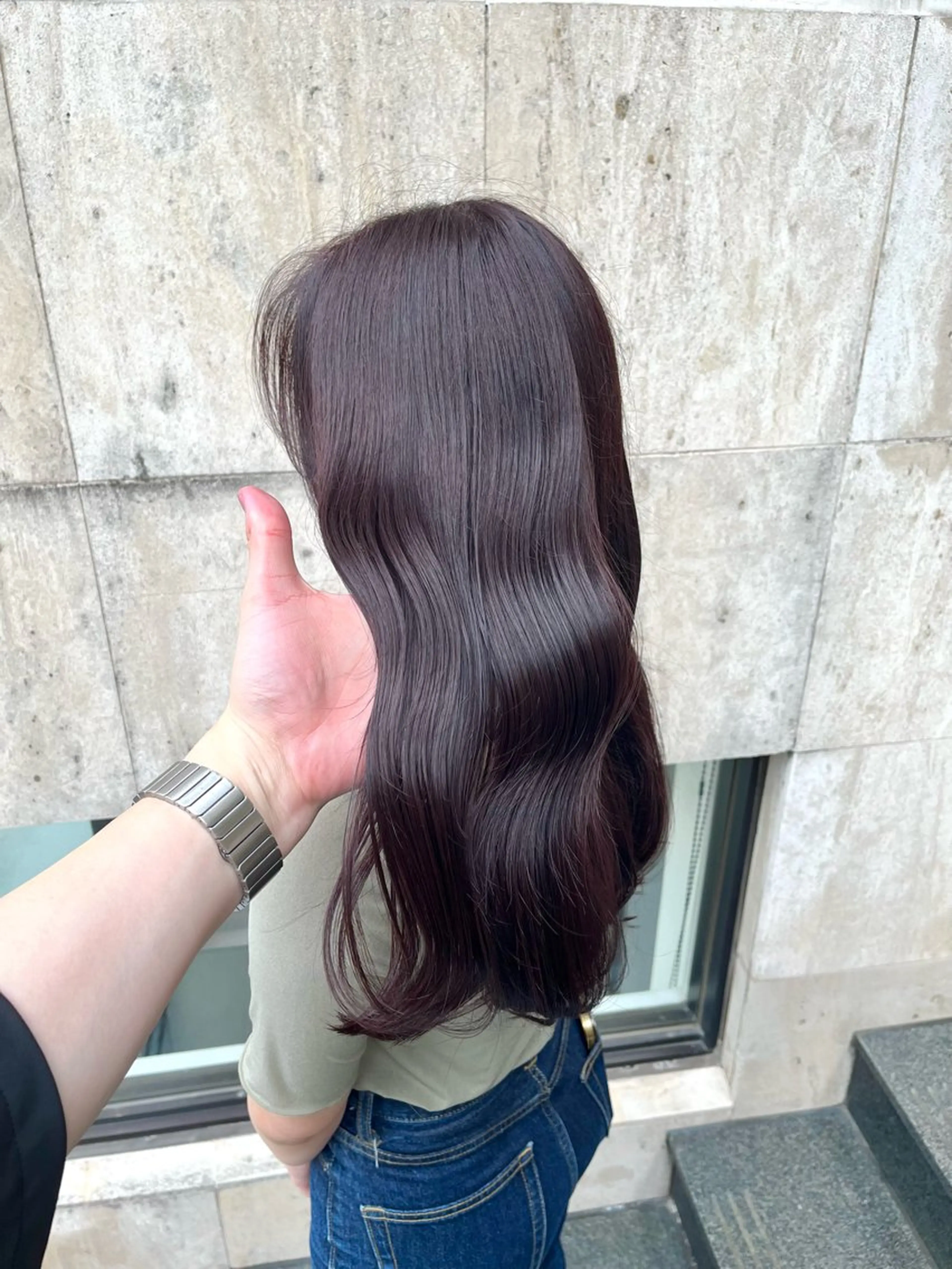 ロング カラー ブリーチ ディープラベンダー ダブルカラー ラベンダーカラー ブリーチなしカラー カット ヘアカラー トリートメント ブリーチなし✨艶髪 カラー𓃲YAGIのヘアスタイル