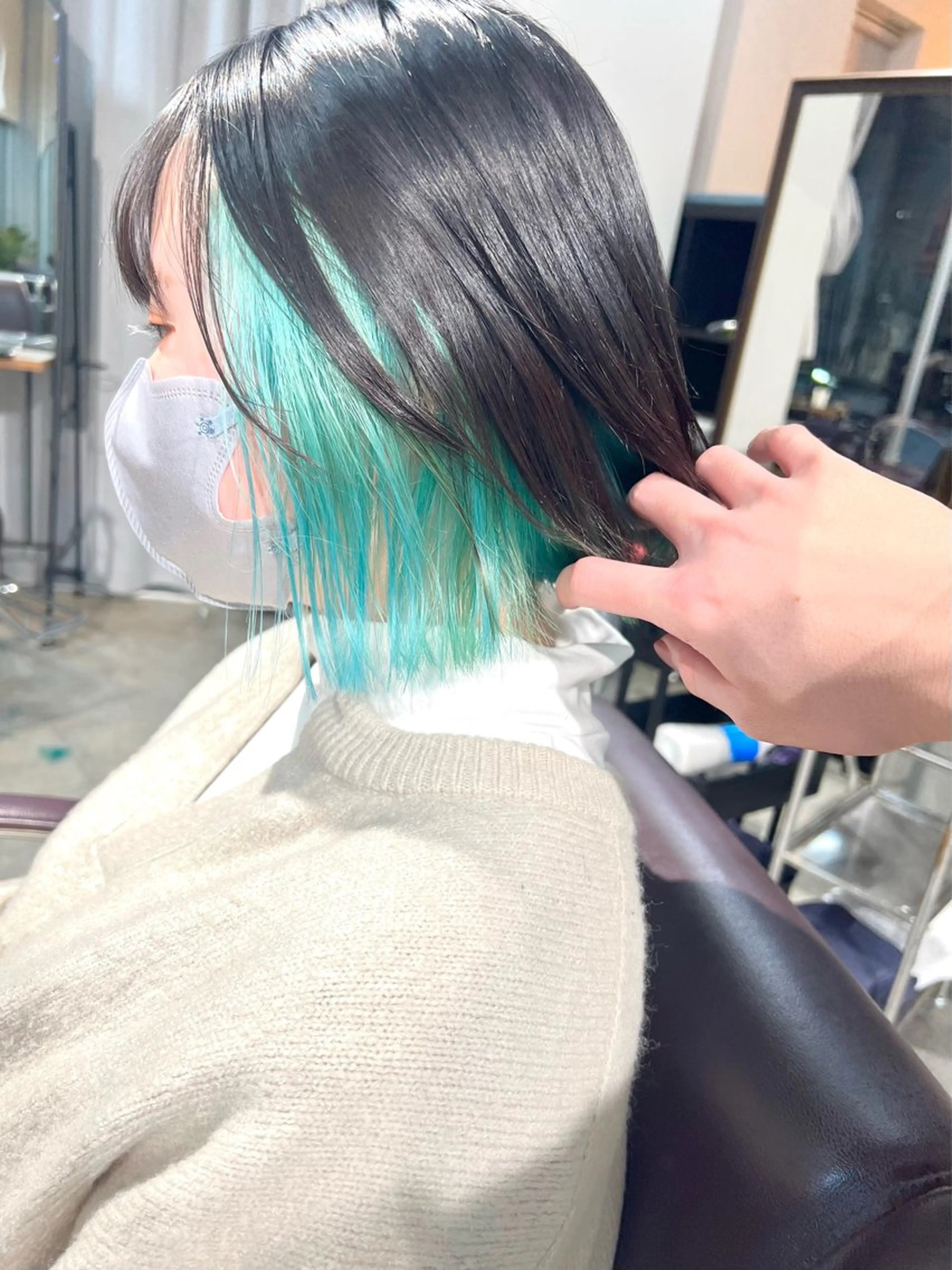 ミディアム カラー ヘアアレンジ ヘアカラー トリートメント ヘッドスパ ヘアセット 🌈インナーカラー ‘ショウマ’🌈のヘアスタイル