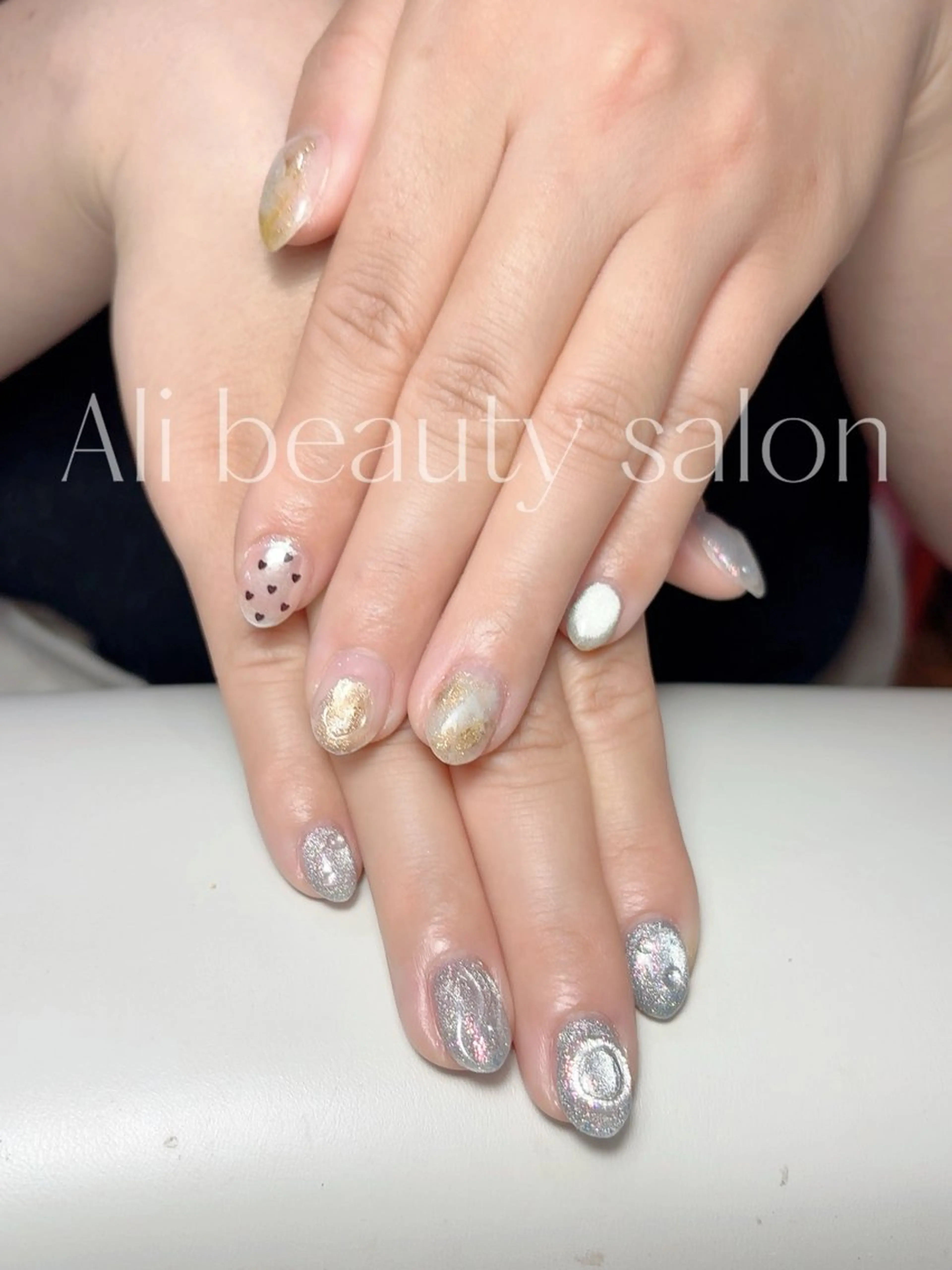 ネイル アートネイル マグネットネイル 大理石ネイル(マーブル) ハンドネイル Ali 新小岩 ネイル専門のネイルデザイン