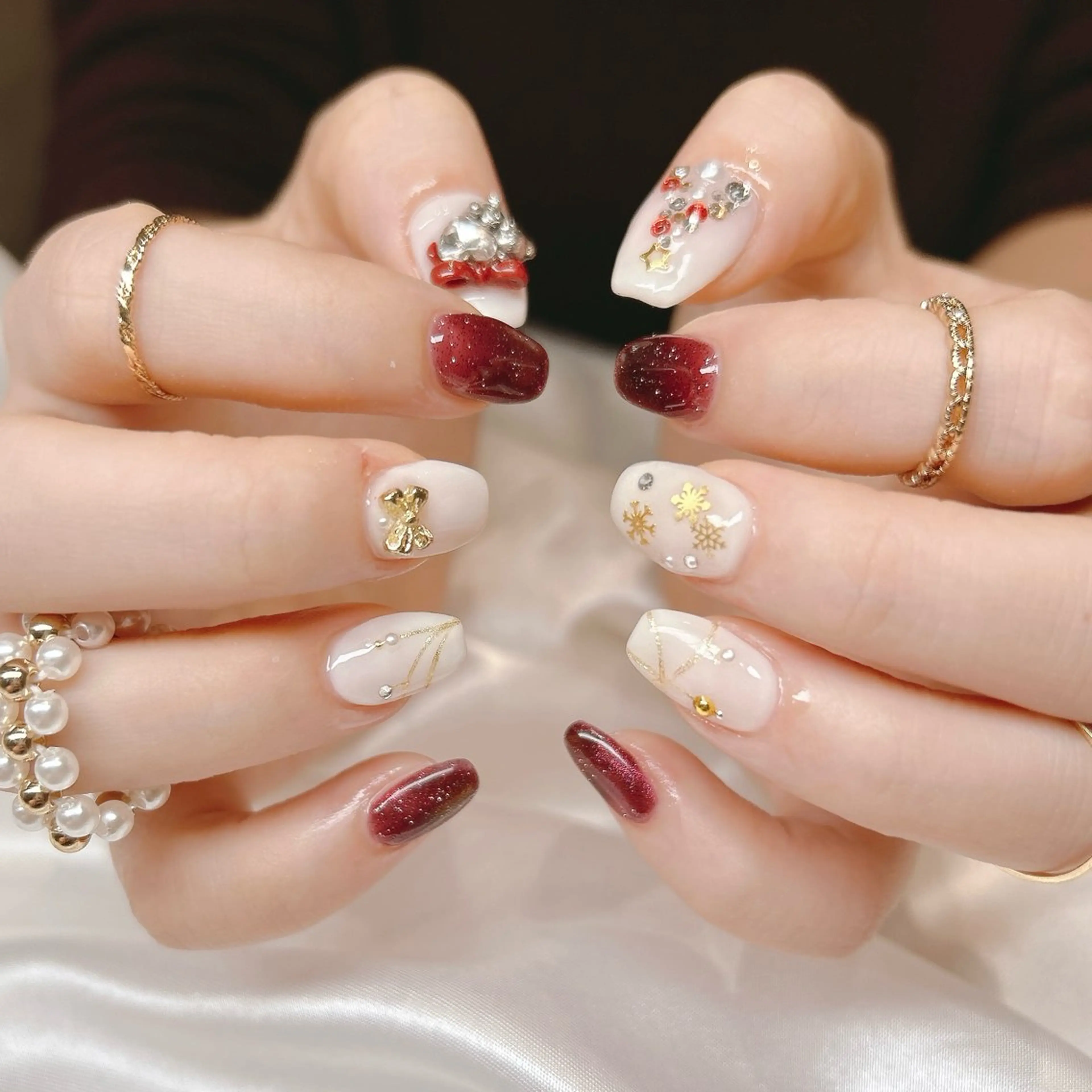 ネイル 冬ネイル クリスマス ハンドネイル junna 金山.東別院.上前津のネイルデザイン