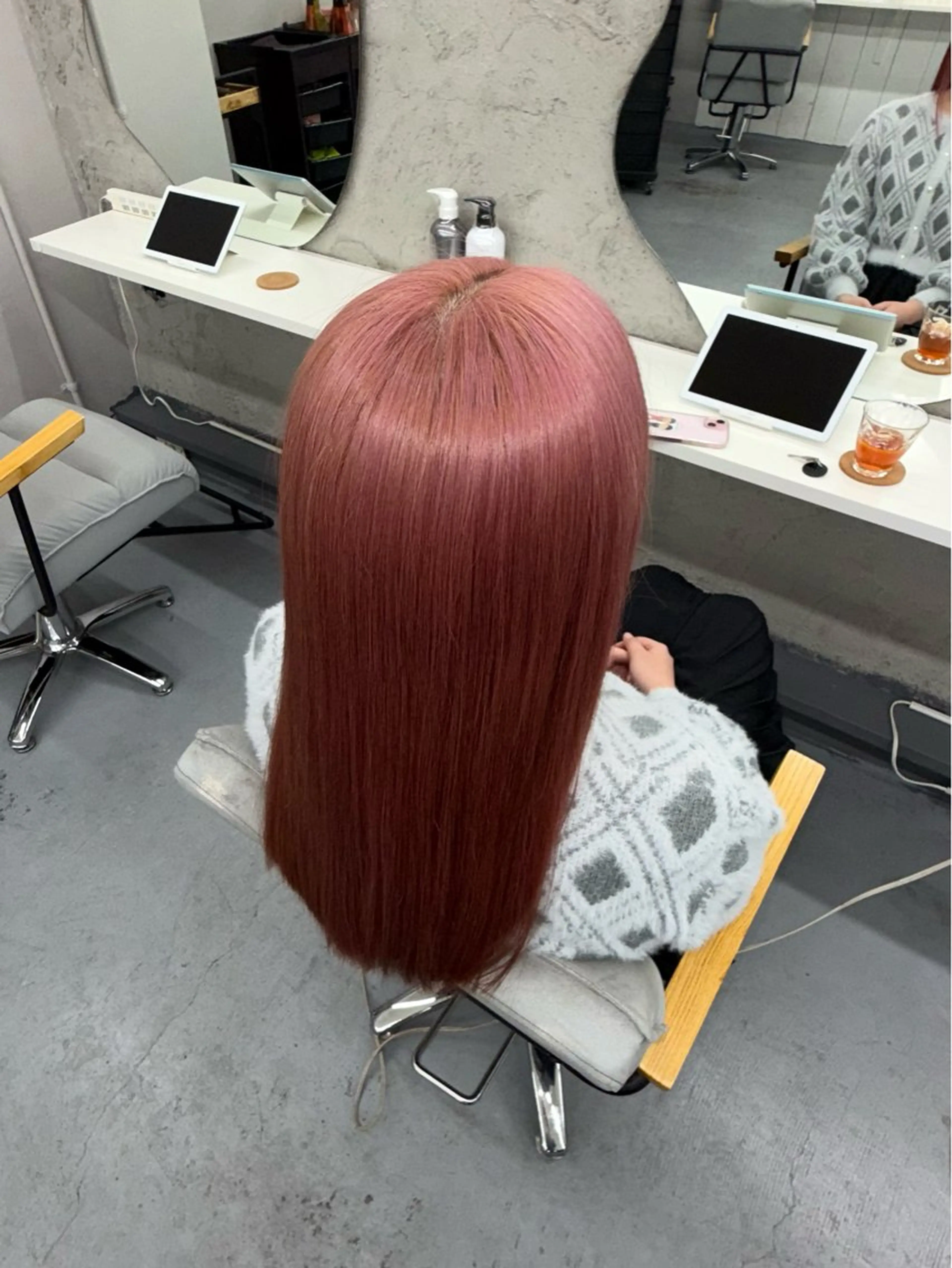 ロング カラー ベージュカラー ピンクカラー ピンクベージュ (柏)美髪矯正 髪質改善特化だいちのヘアスタイル