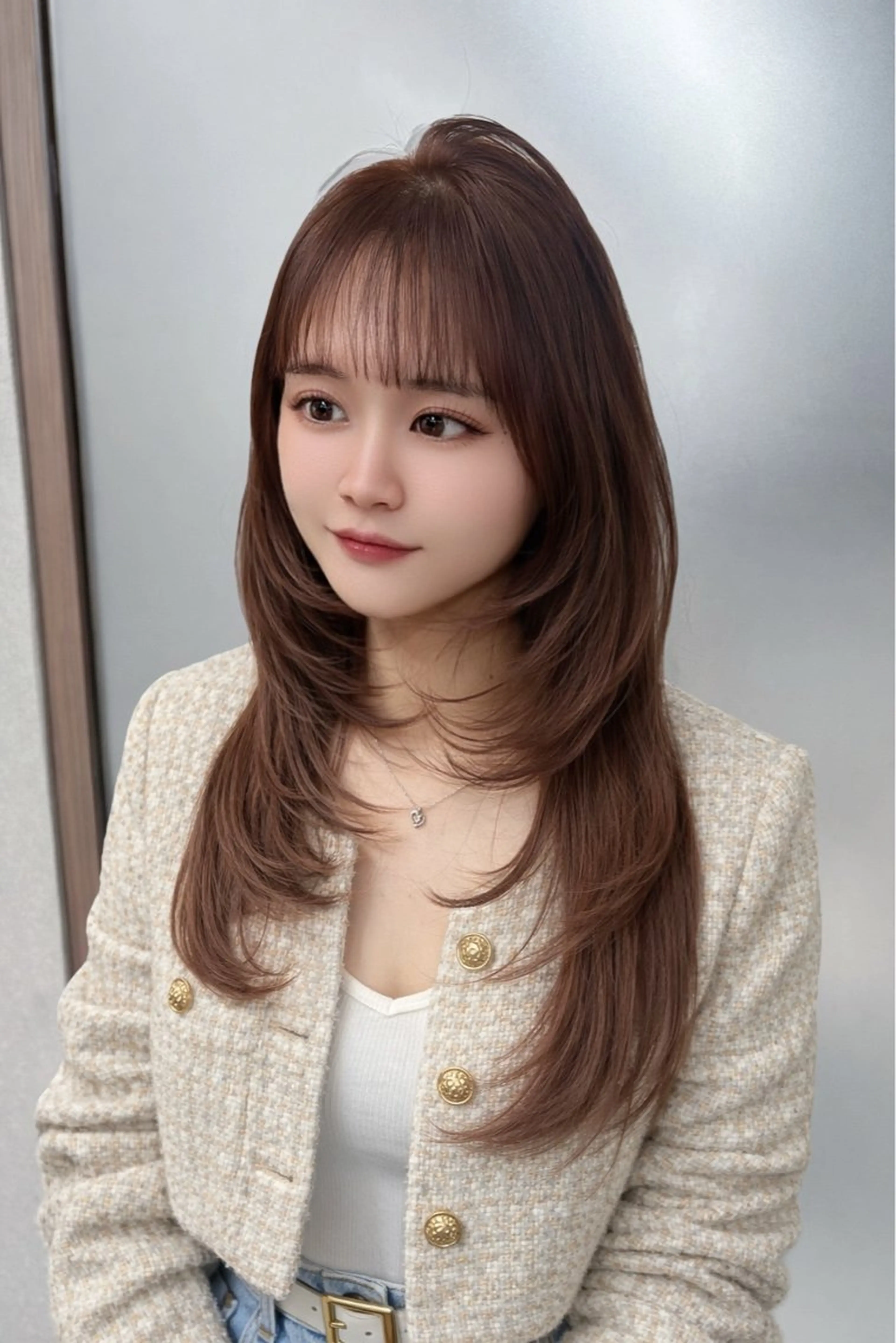 ロング カラー ベージュカラー ブリーチ ダブルカラー ラベンダーカラー ラベンダーベージュ カット ヘアカラー トリートメント 友田 那都のヘアスタイル
