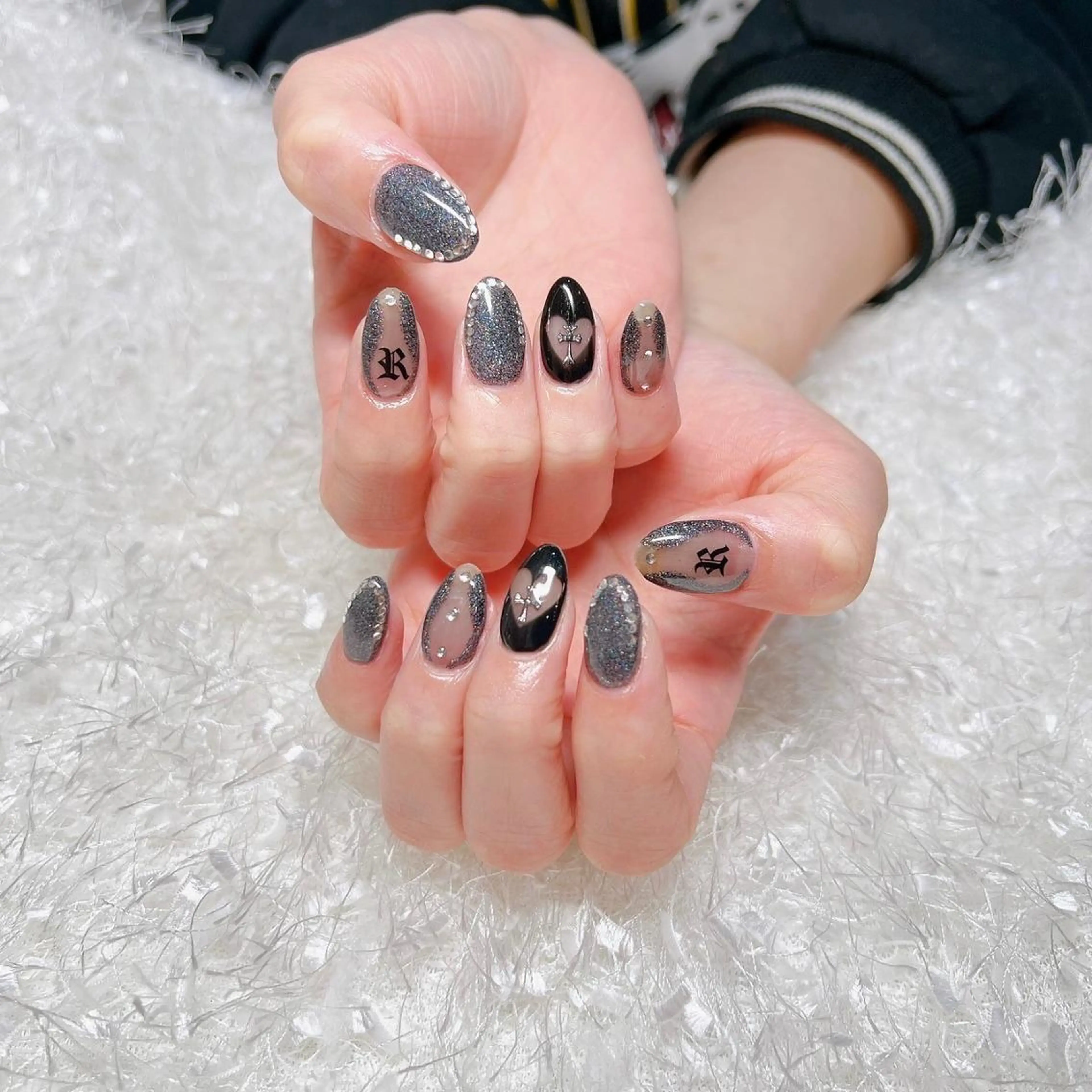 ネイル オーロラネイル 長さ出し フレンチネイル ジェルネイル グラデーション ハンドネイル Nail&eye Belire 新宿のネイルデザイン