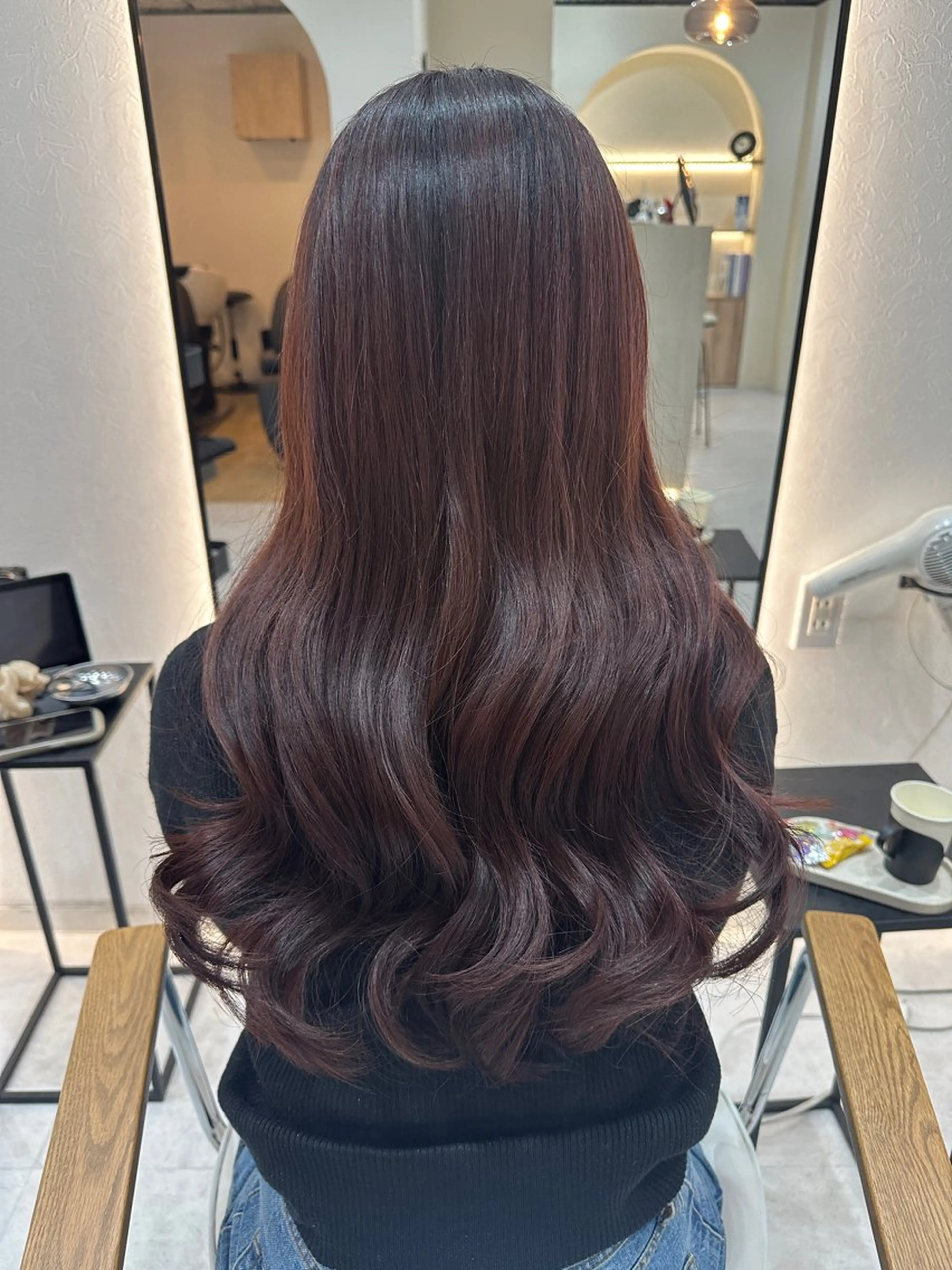 カラー レッドカラー ヘアカラー 韓国ヘア/艶髪ロング グレージュ/kanaのヘアスタイル