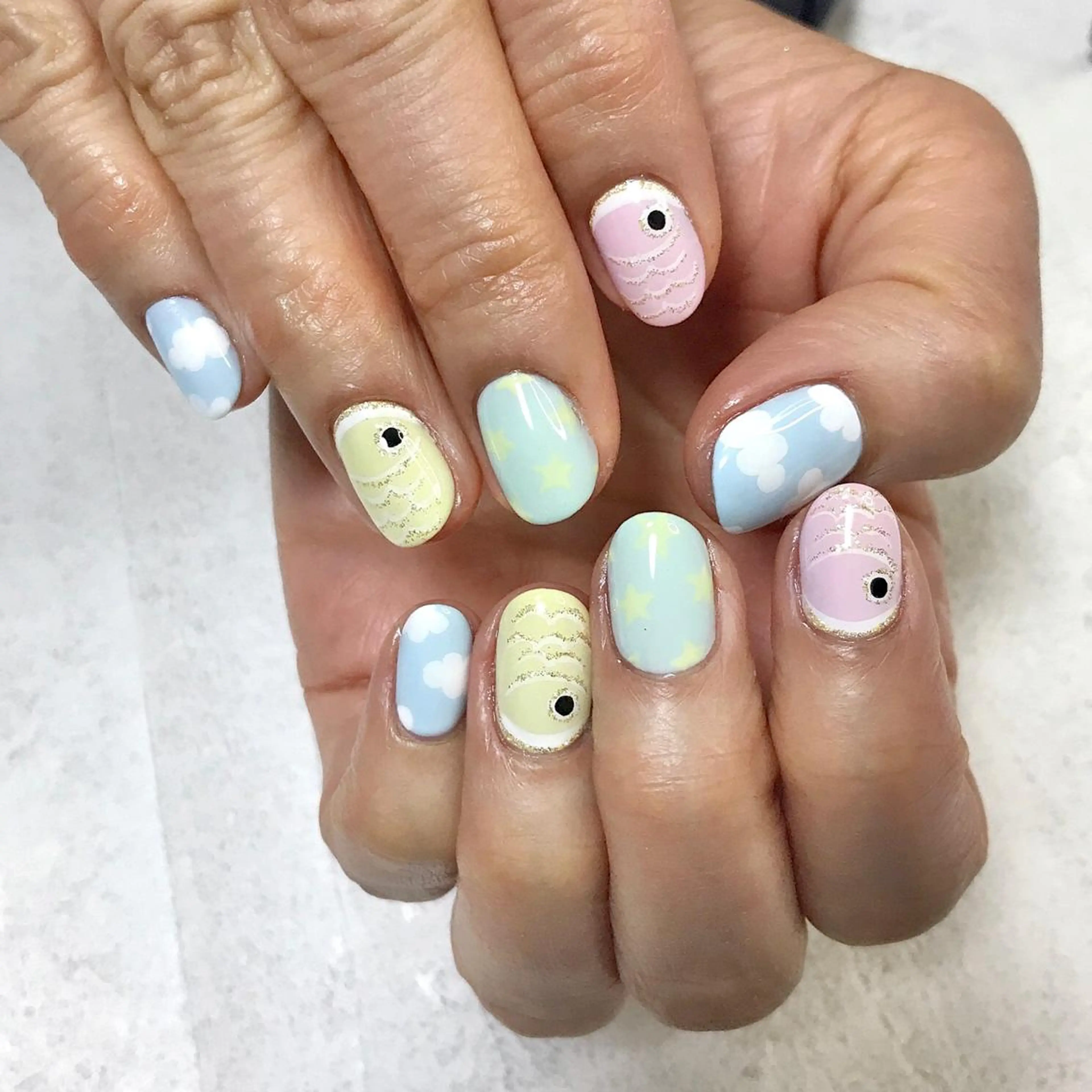 ネイル アートネイル ワンカラーネイル パステルネイル ステラ marikominoのネイルデザイン