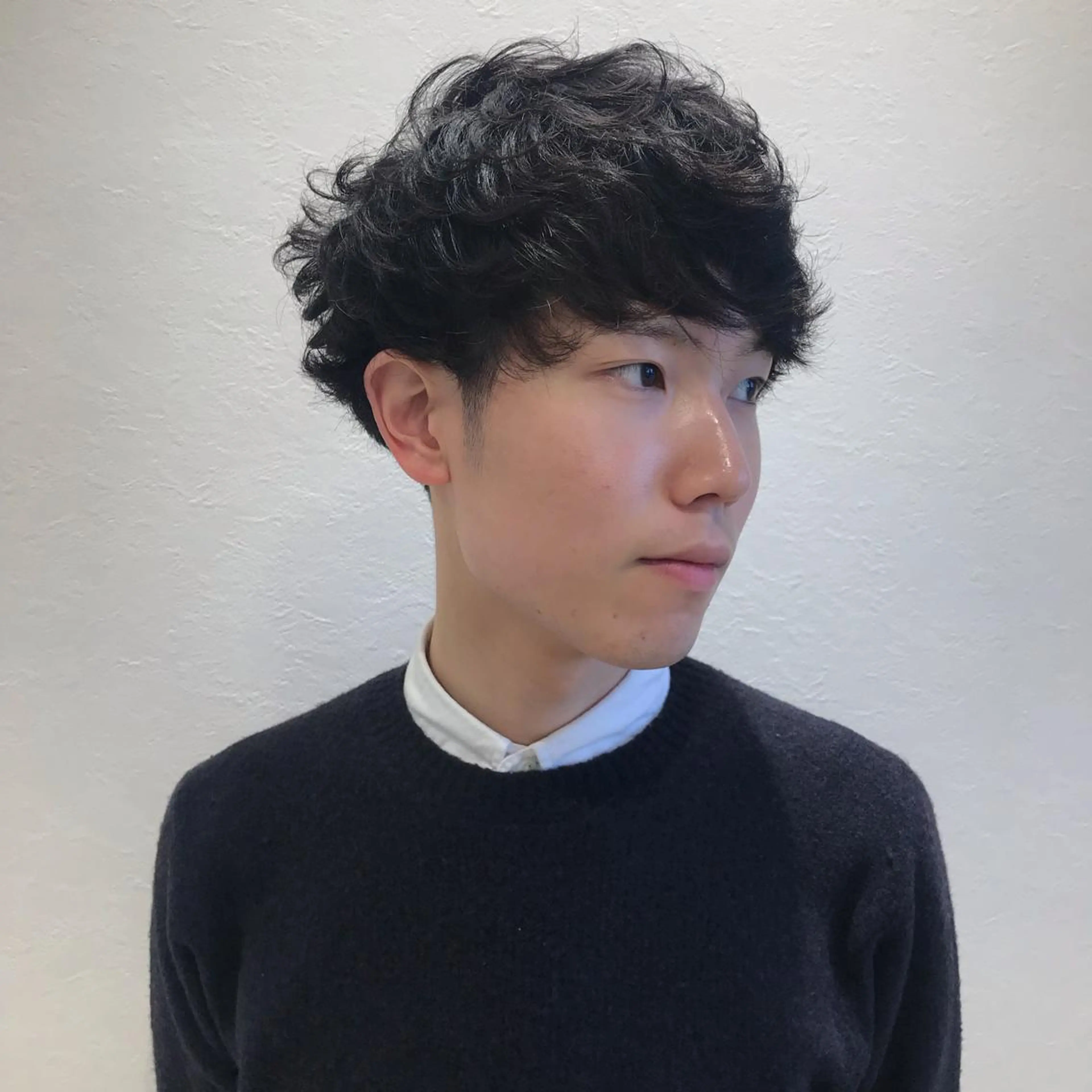 ショート パーマ メンズ くせ毛 ニュアンスパーマ カット Vir by browのヘアスタイル