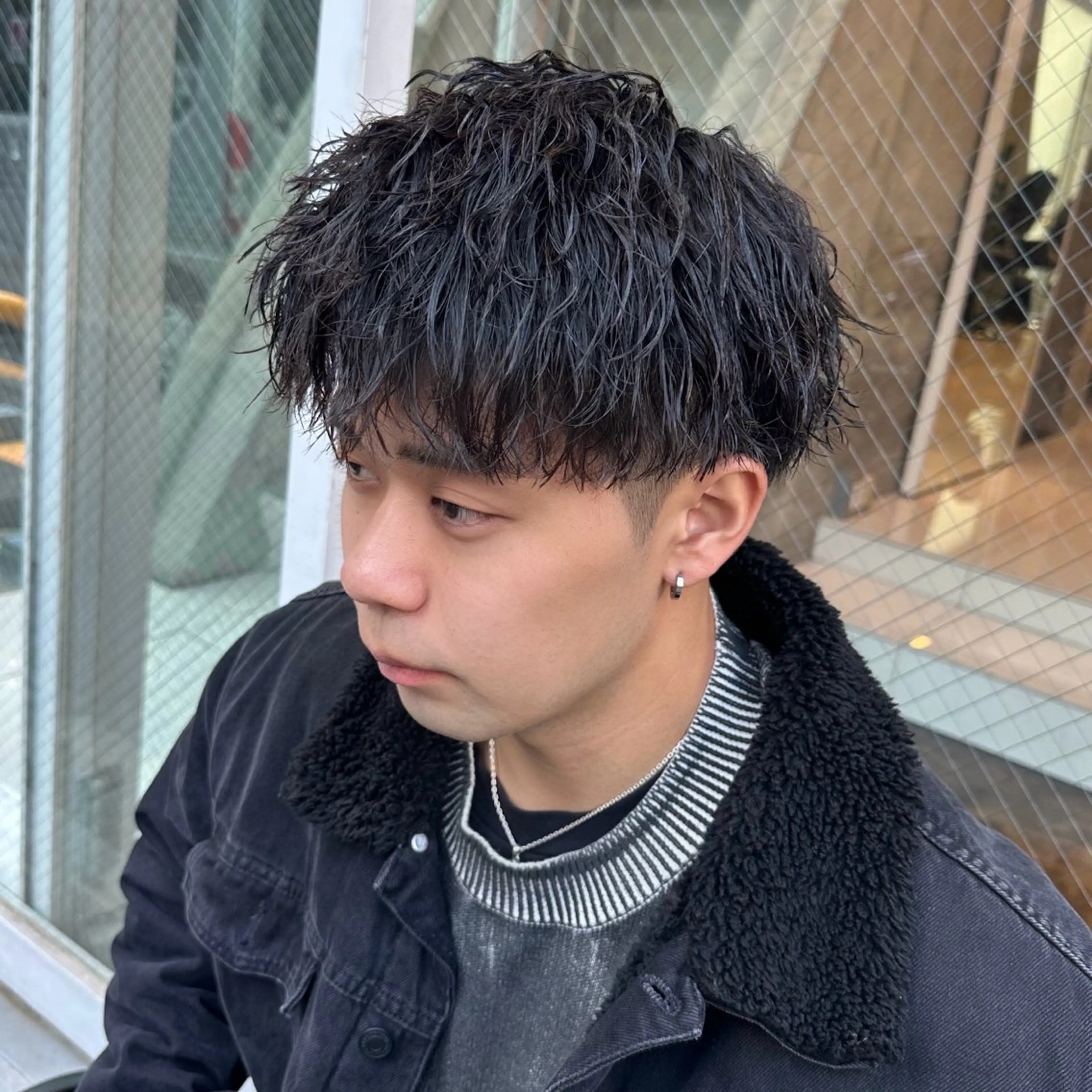 ショート パーマ メンズ メンズパーマ メンズツイストパーマ ツイストパーマ カット パーマ トリートメント ツイスパ/メンズ パーマ/歩夢のヘアスタイル